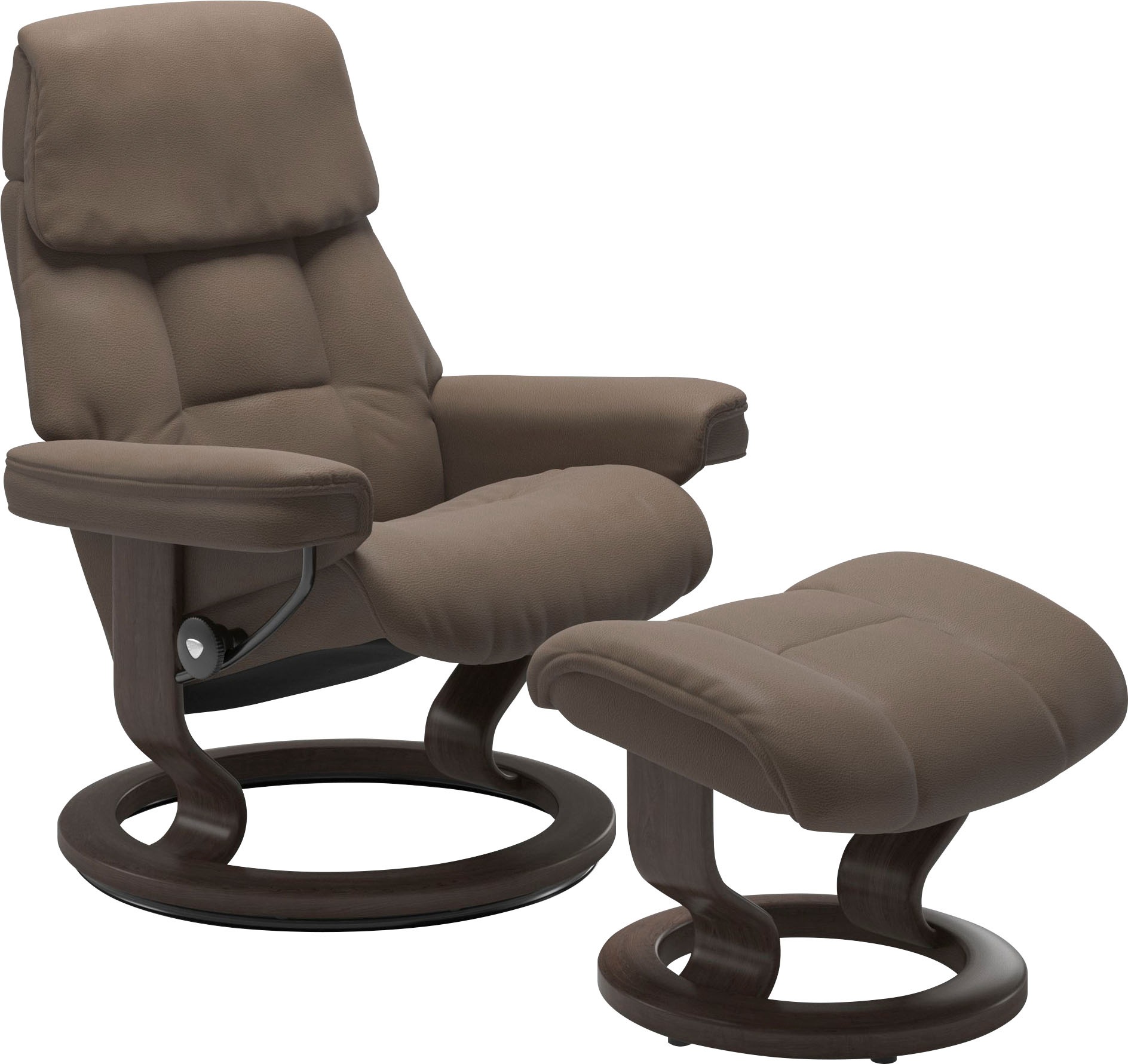 Stressless Relaxsessel "Ruby", (Set, Relaxsessel mit Hocker), mit Classic Base, Größe S, Gestell Eiche, Wenge, Braun & S