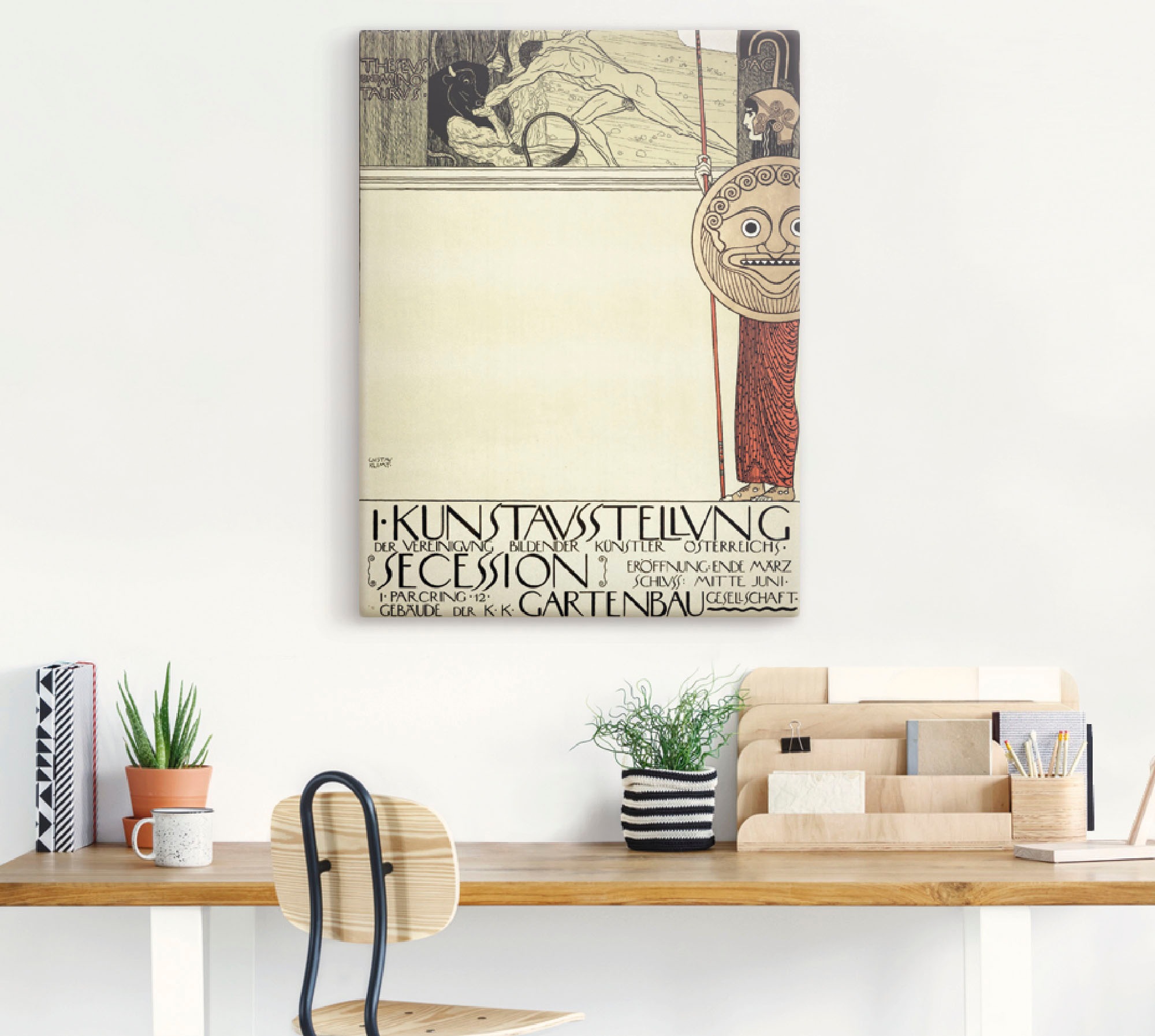 Artland Leinwandbild »Plakat für die Ausstellung der I. Secession (Vor d«, Ausstellungsplakate, (1 St.), auf Keilrahmen gespannt