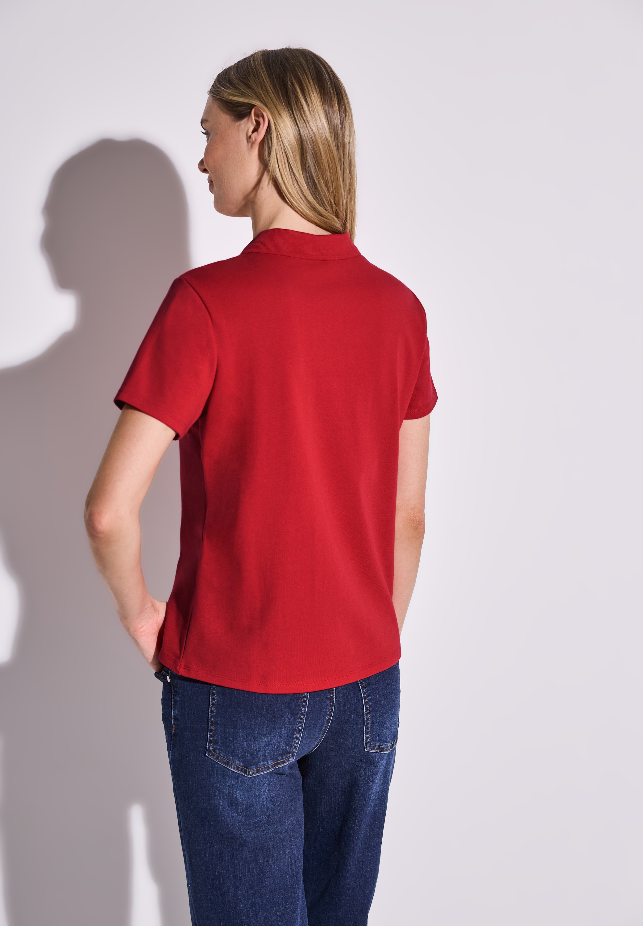 STREET ONE Poloshirt, aus Baumwolle mit Stretchante