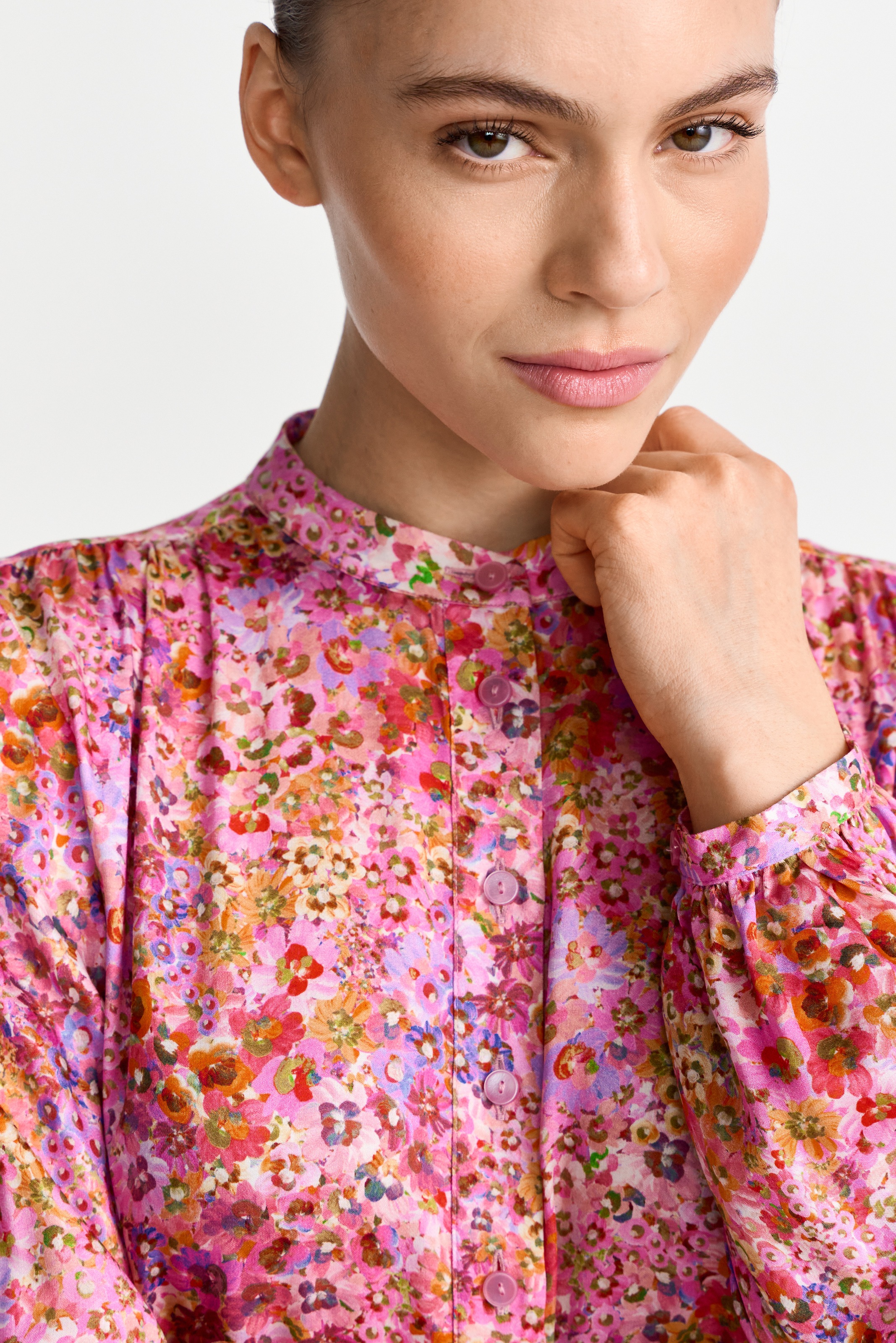 RICHROYAL Druckkleid Blusenkleid mit breitem Bindegürtel, aus Viskose