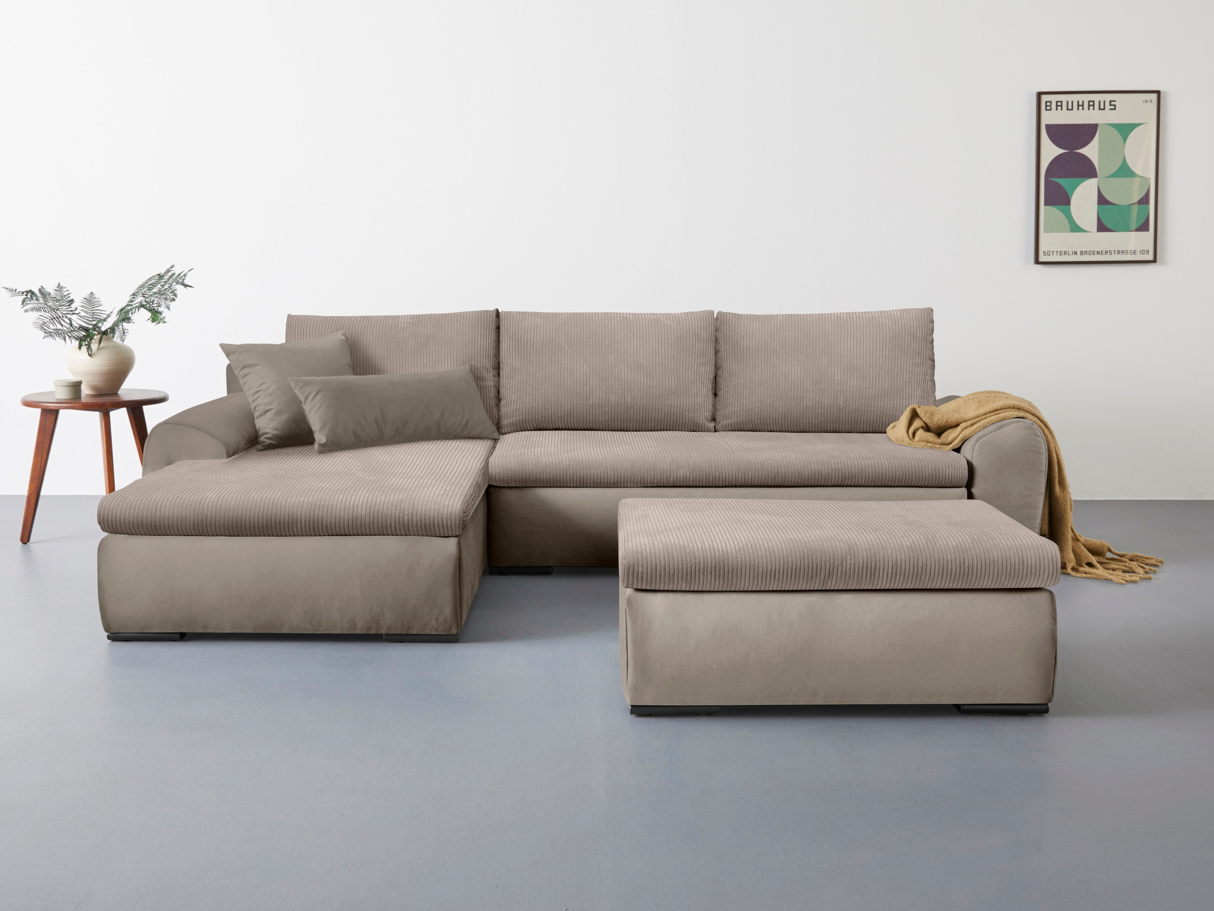 Home affaire Ecksofa »Win L-Form«, wahlweise mit Bettfunktion und Bettkasten