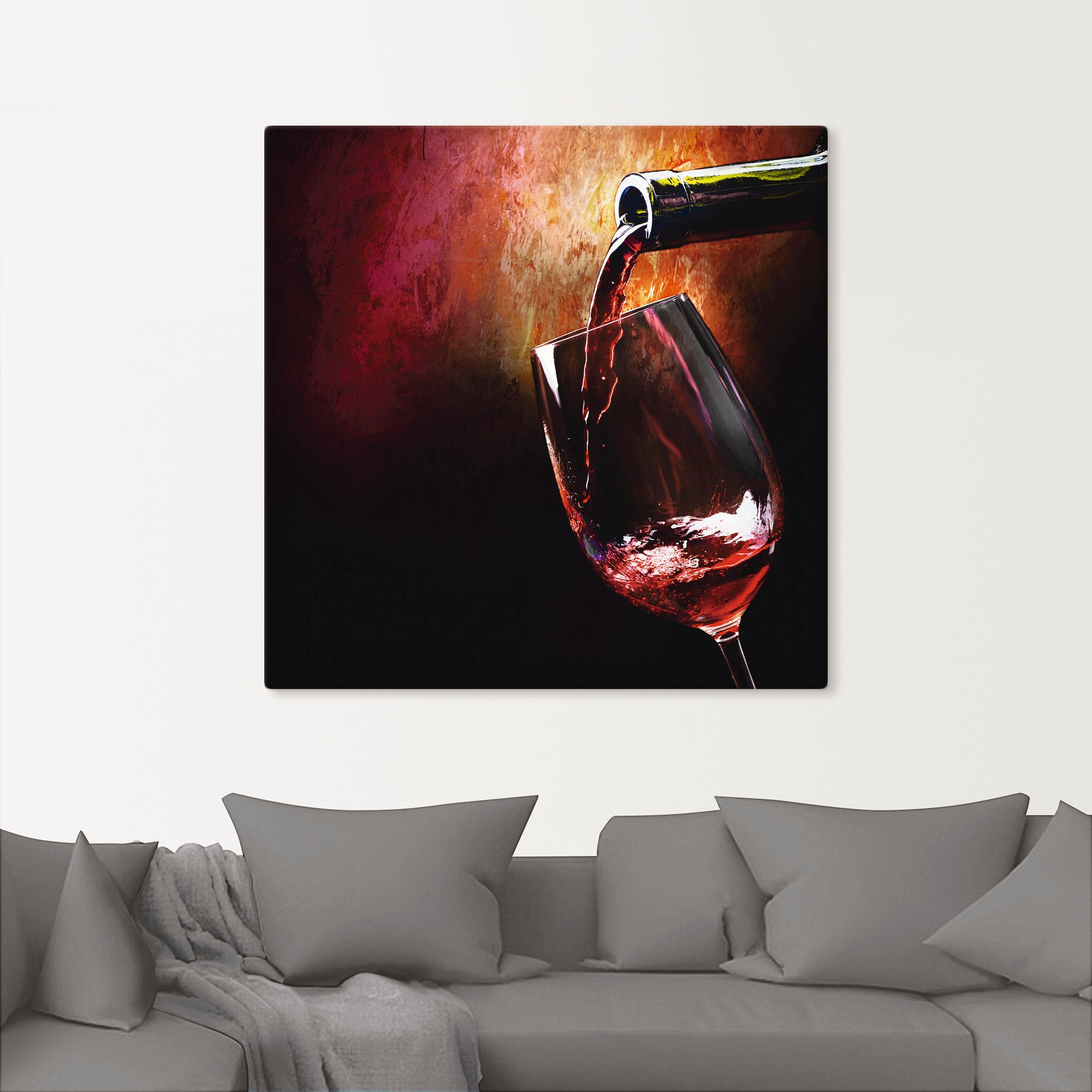 Thumbnail - Artland Leinwandbild "Wein - Rotwein" Getränke 1 Stk. tlg. als Alubild, Outdoorbild, Leinwandbild, Poster, Wandaufkleber