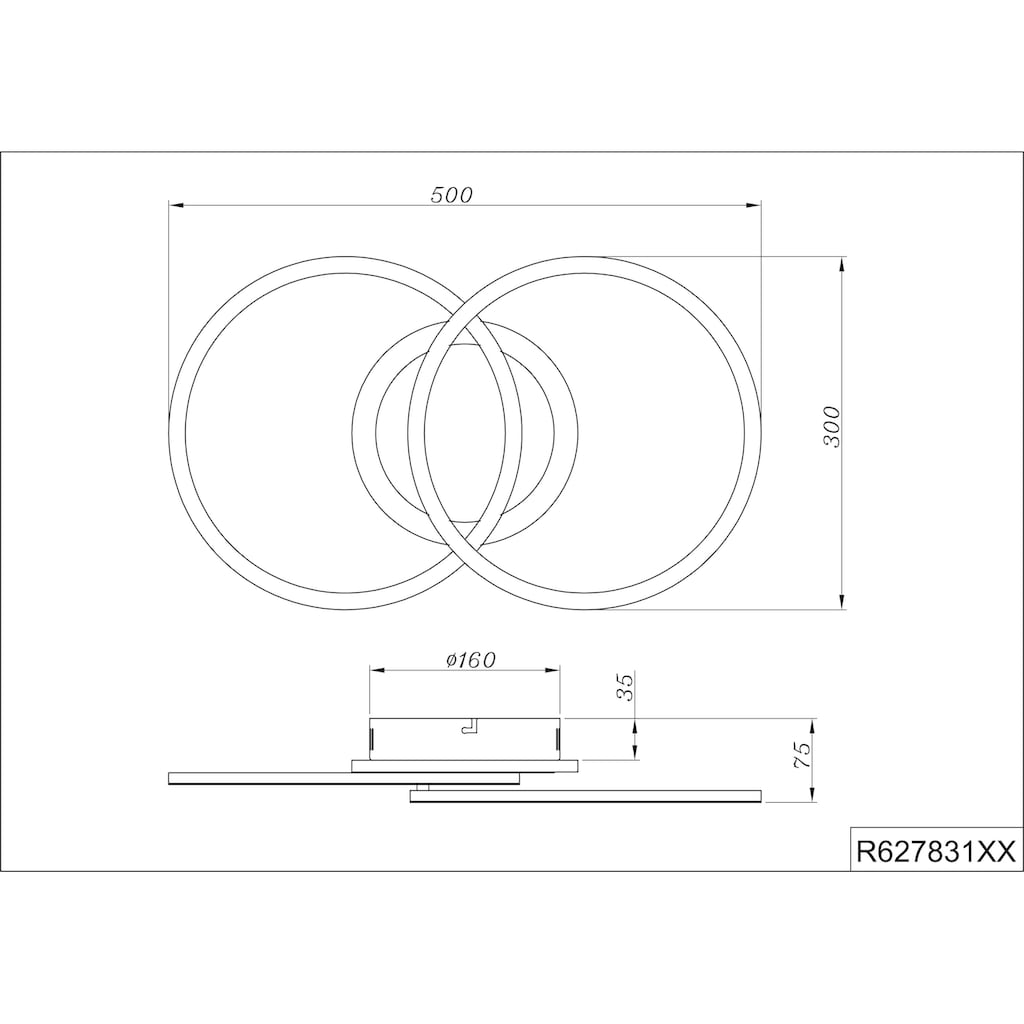 TRIO Leuchten LED Deckenleuchte »Venida«, 1 flammig-flammig