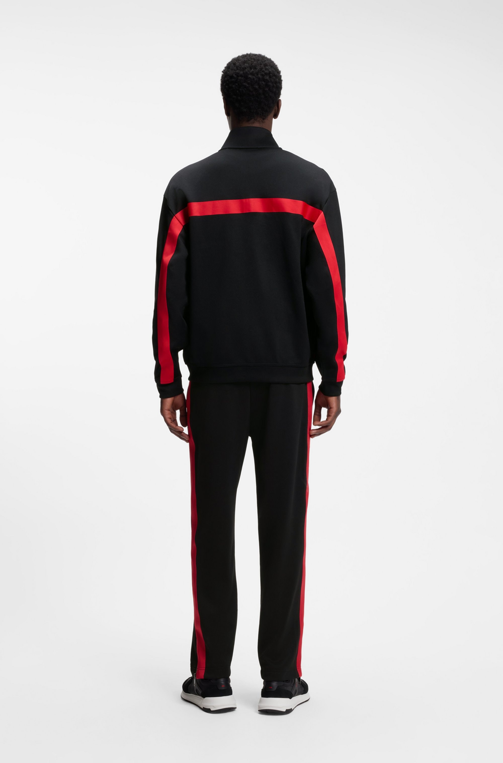 HUGO Sweatjacke »Darti« Stehkragen, Relaxed Fit, Logo-Tape