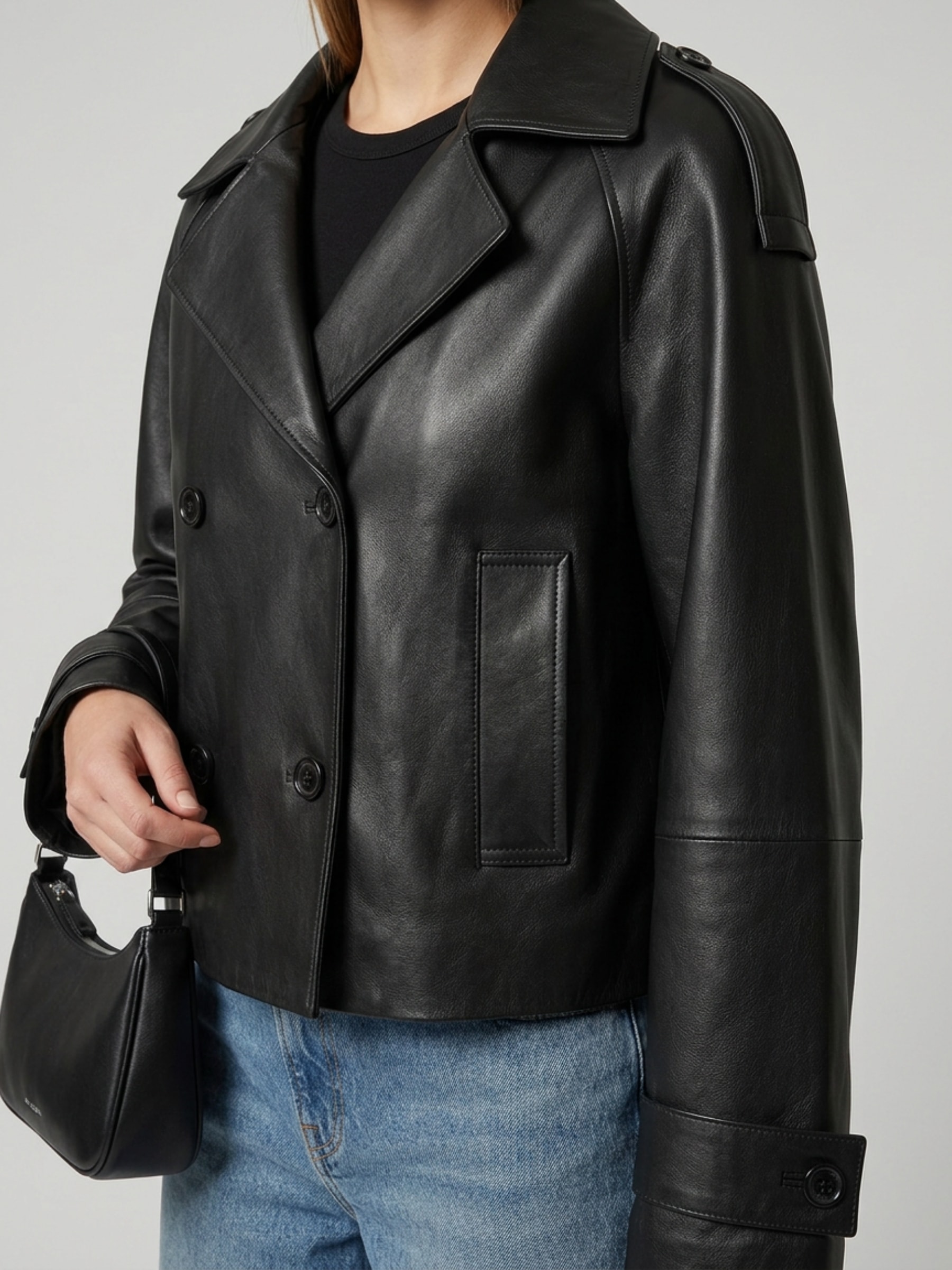 RICANO Lederjacke »Trenchcoat Jacke Yvette« ohne Kapuze Handgefertigt aus echtem Leder