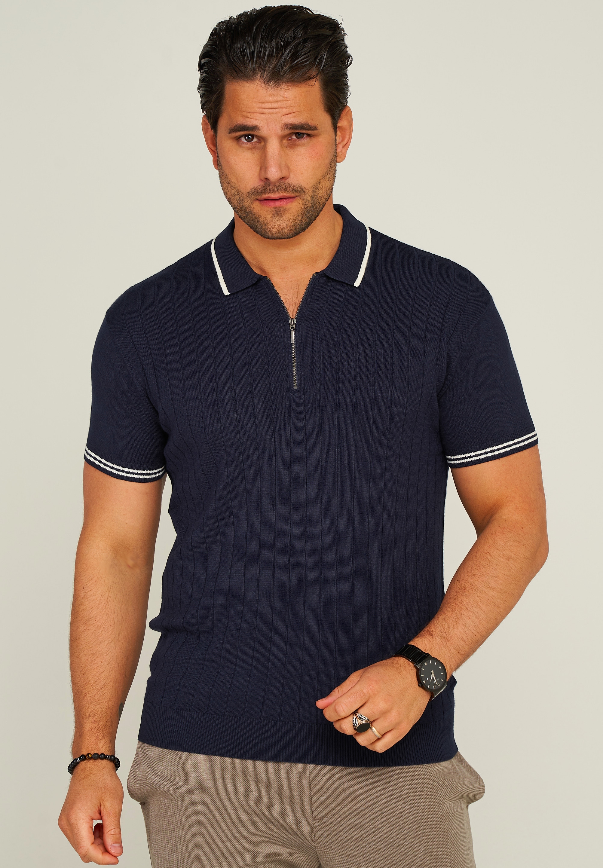 Poloshirt »ZIP KNIT-POLO«, mit Reißverschluss