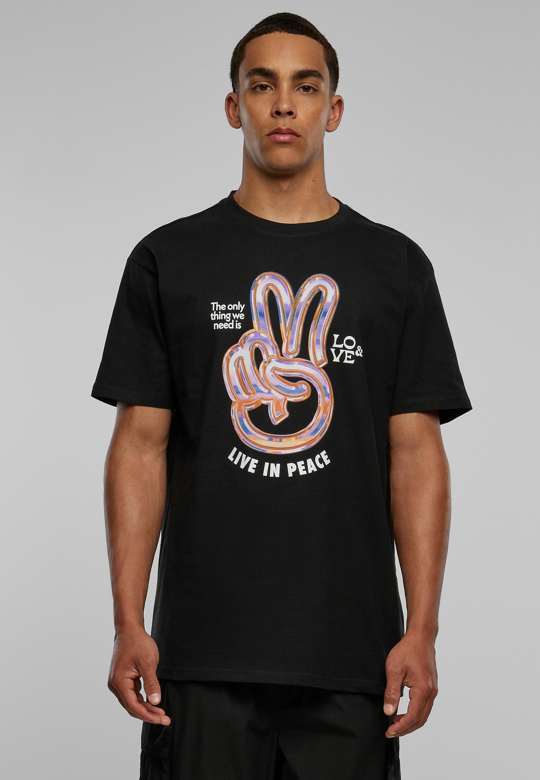 Thumbnail - Upscale by Mister Tee Kurzarmshirt "Upscale by Mister Tee Unisex Live in Peace Oversize Tee", (1 tlg.)