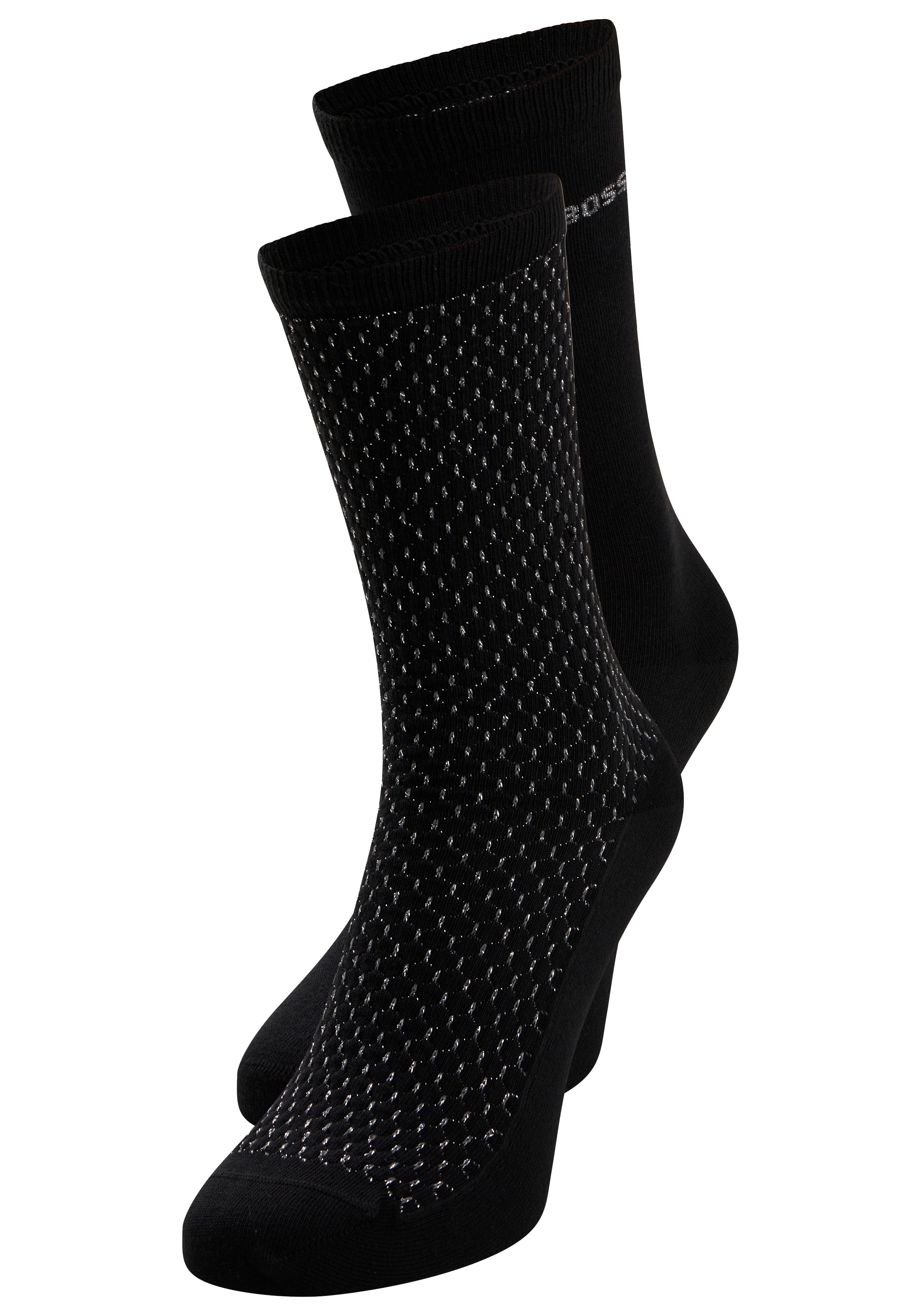 BOSS Businesssocken "2P RS ShineDiam CC W" Packung, 2 Paar tlg. mittelhoch