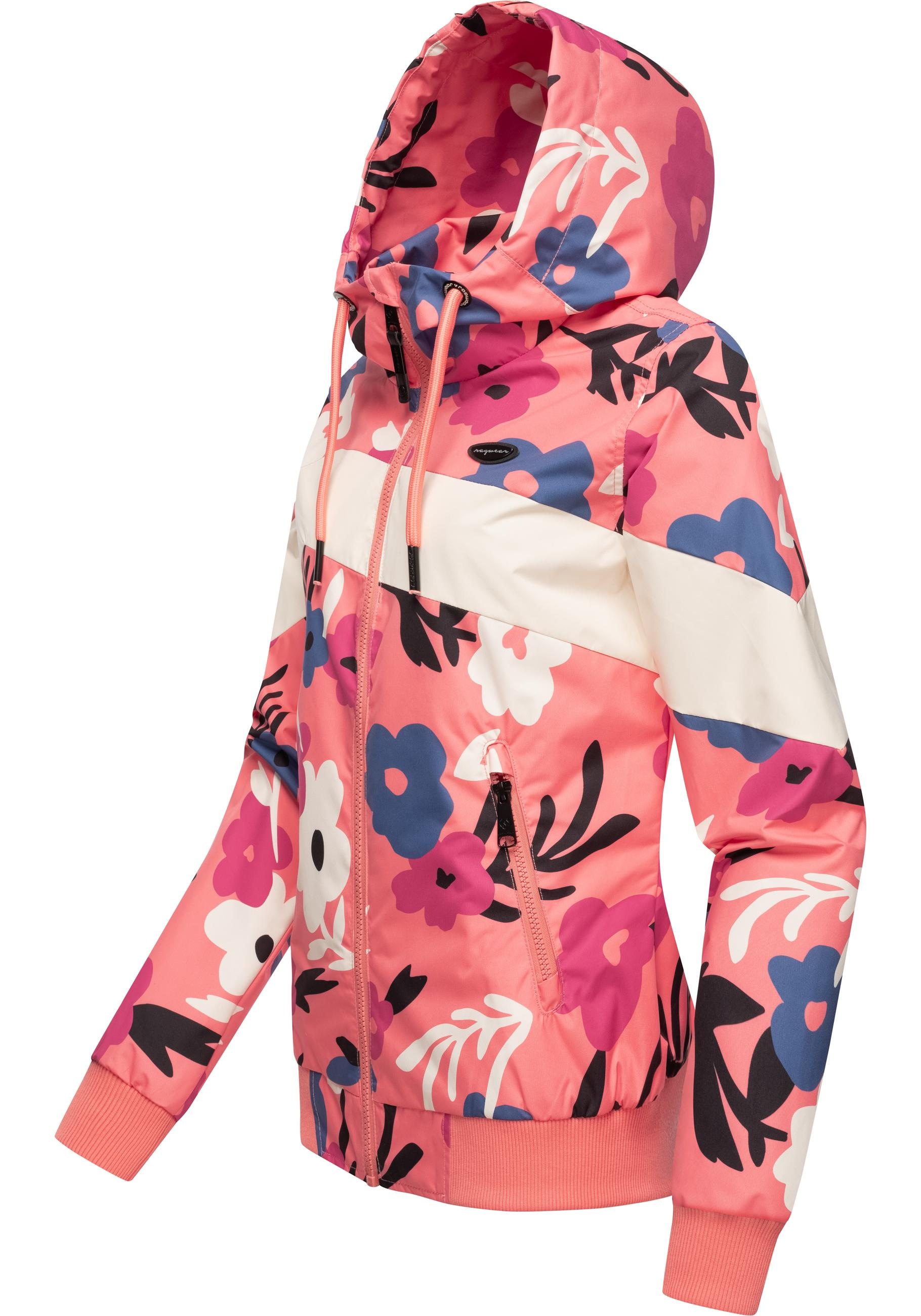 Ragwear Outdoorjacke "Nuggie Block Flower", mit Kapuze, modische Damen Frei günstig online kaufen