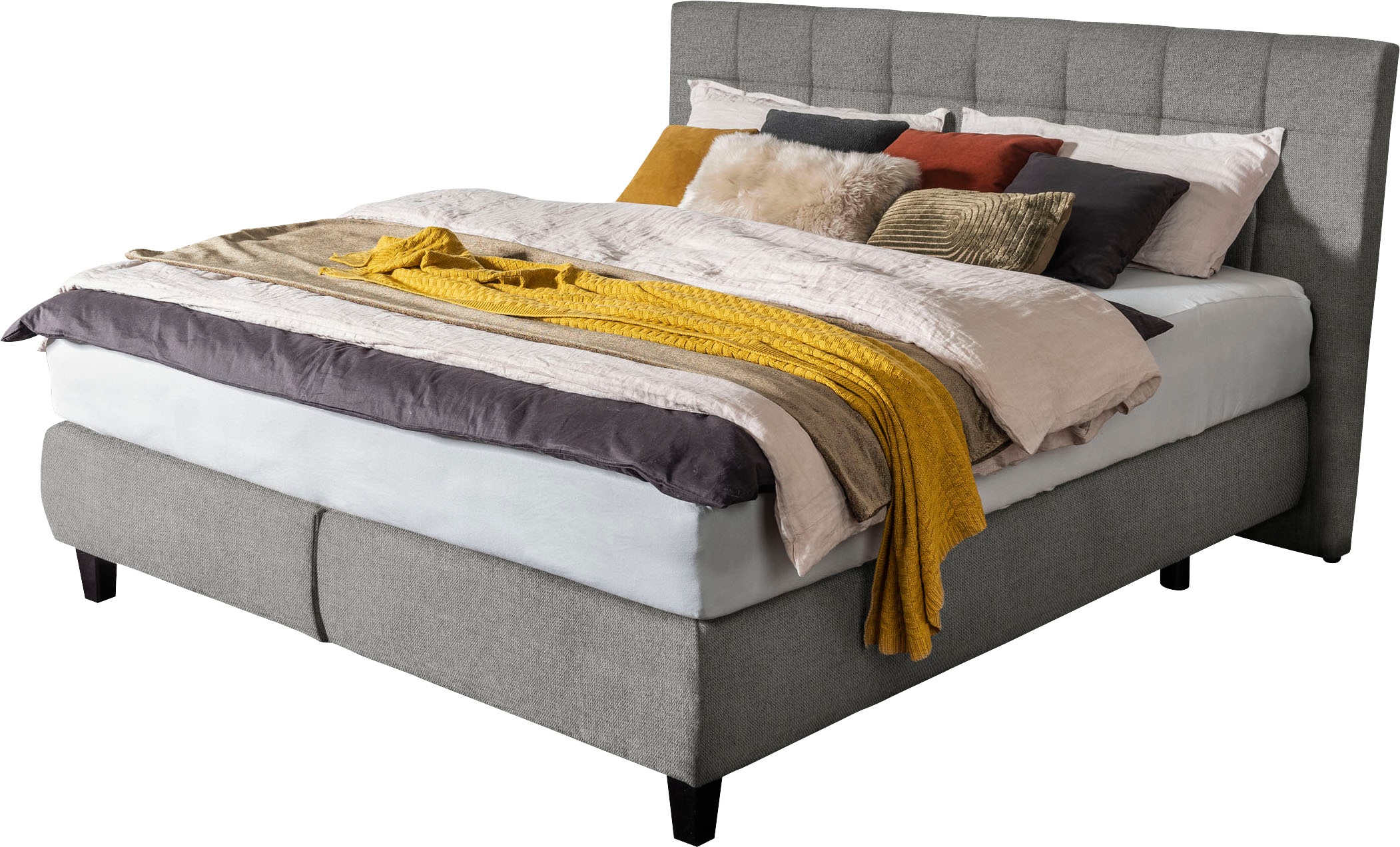 alina Boxspringbett »Edera«, Doppelbett wahlweise mit Topper, Liegefläche 180x200 cm, mit Steppung