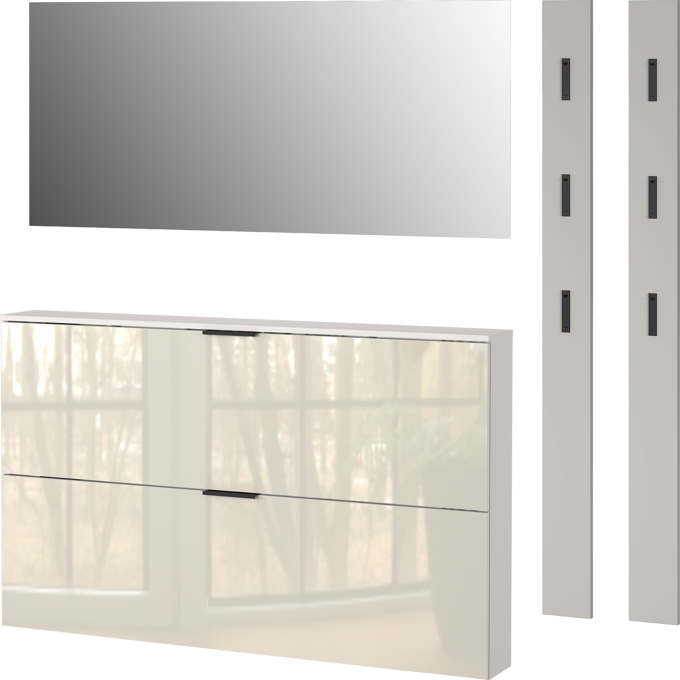 GERMANIA Garderoben-Set "Valega", (4 St.), Schuhschrank mit Glasfronten, Sp günstig online kaufen