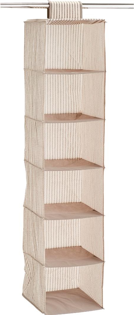 Zeller Present Allzweckkorb "Stripes" 6 Fächer, Vlies, beige
