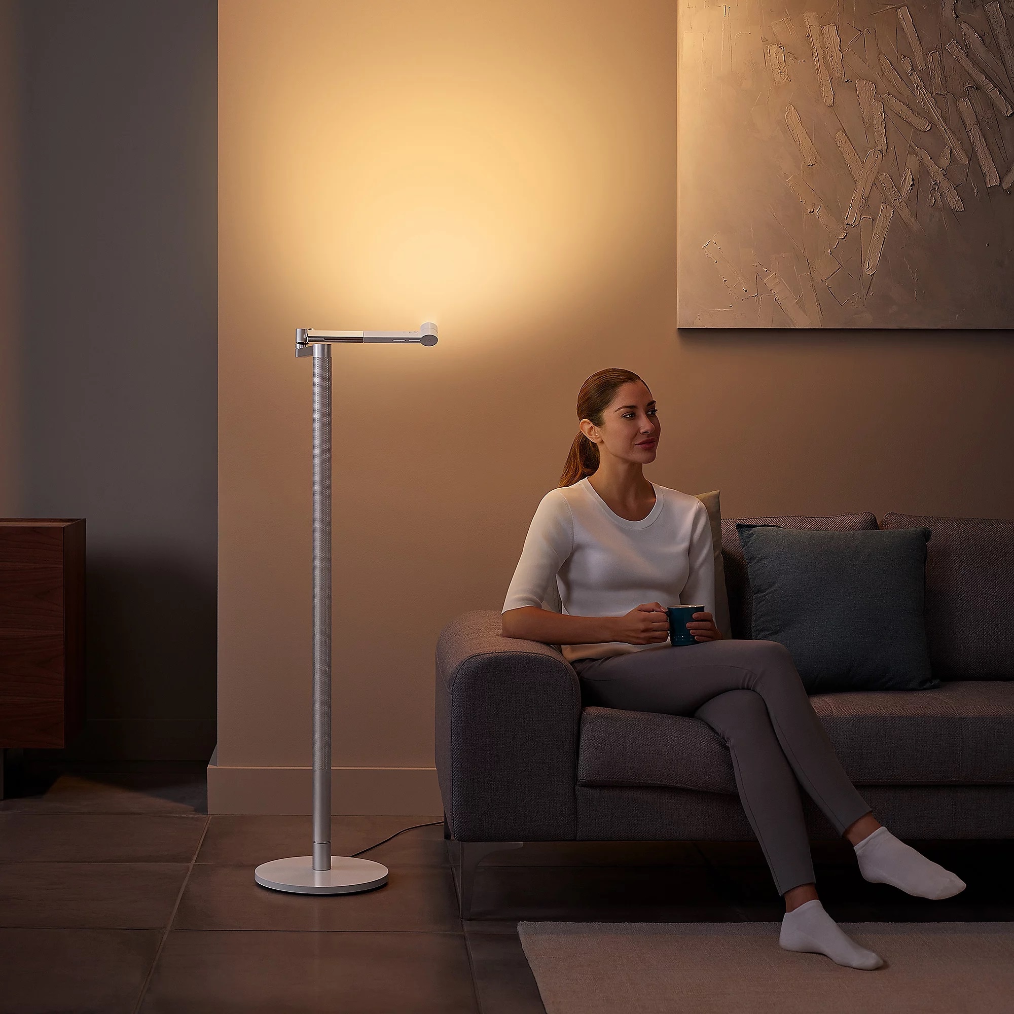 DYSON LED Stehlampe »Solarcycle Morph™, dimmbar, Weiß /Silber« LED-Board das passende Licht für jede Tageszeit