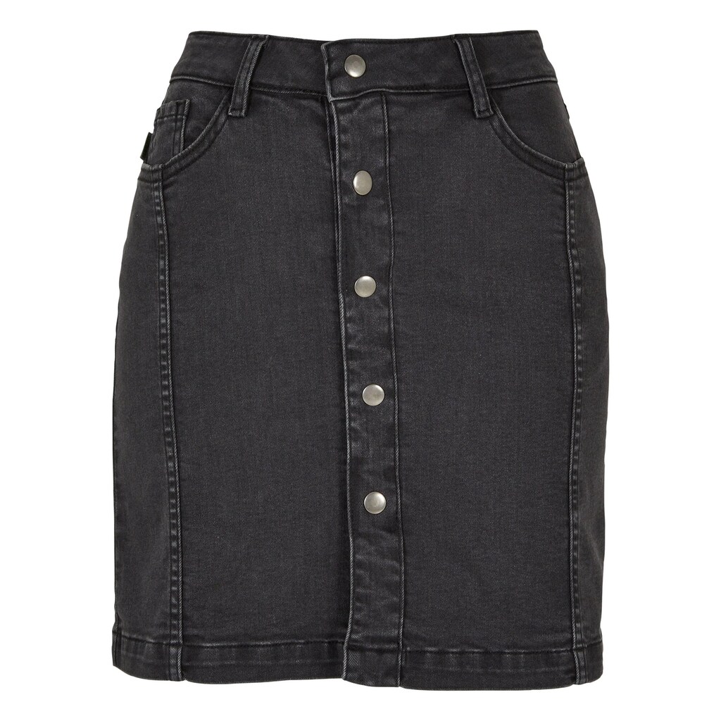 URBAN CLASSICS Sommerrock »Urban Classics Damen Ladies Organic Stretch Button Denim Skirt«, (1 tlg.)