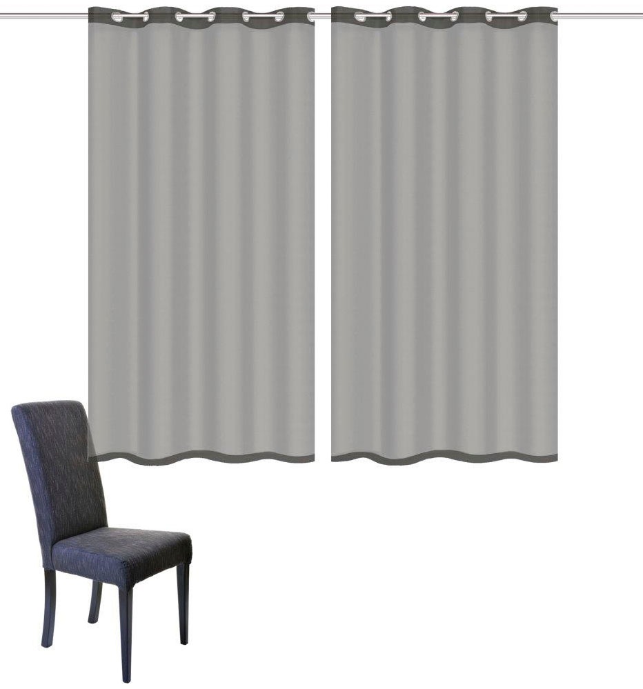 Thumbnail - Home Basics Vorhang "DOLLY" Ösen 2 Stk. tlg. 2er Pack Ösenschal DOLLY