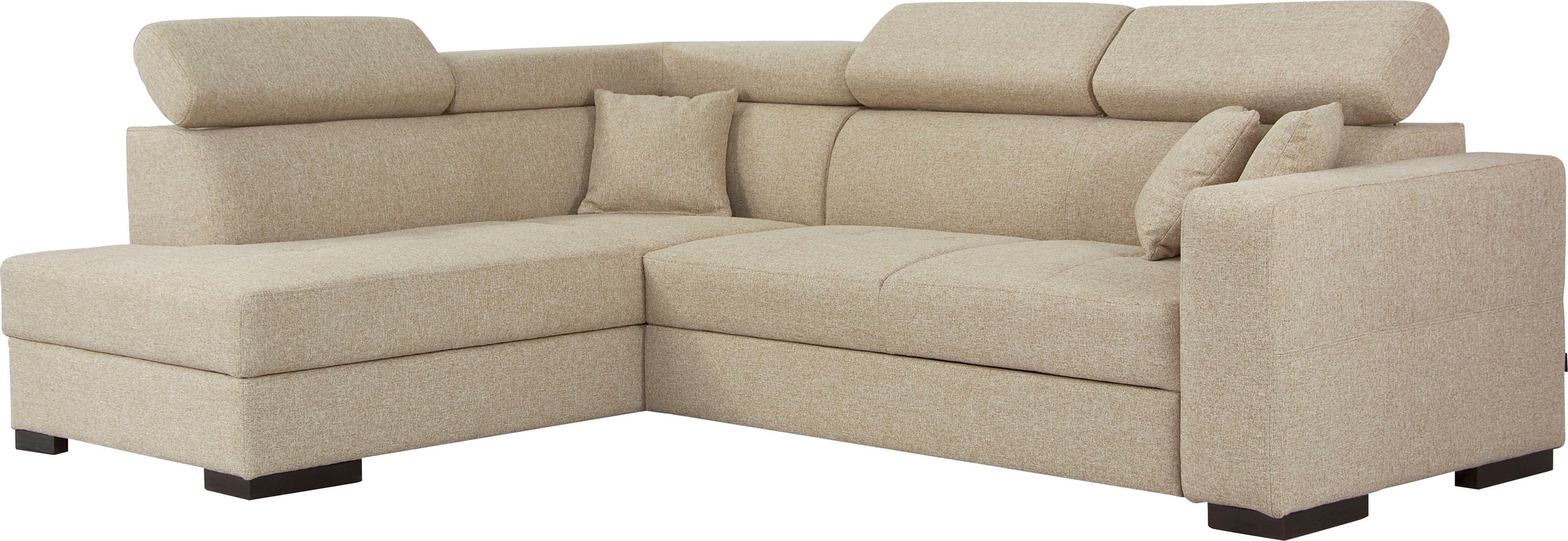 Home affaire Ecksofa »Tulio L-Form«, wahlweise mit Bettfunktion und Bettkasten, incl. 3 Zierkissen