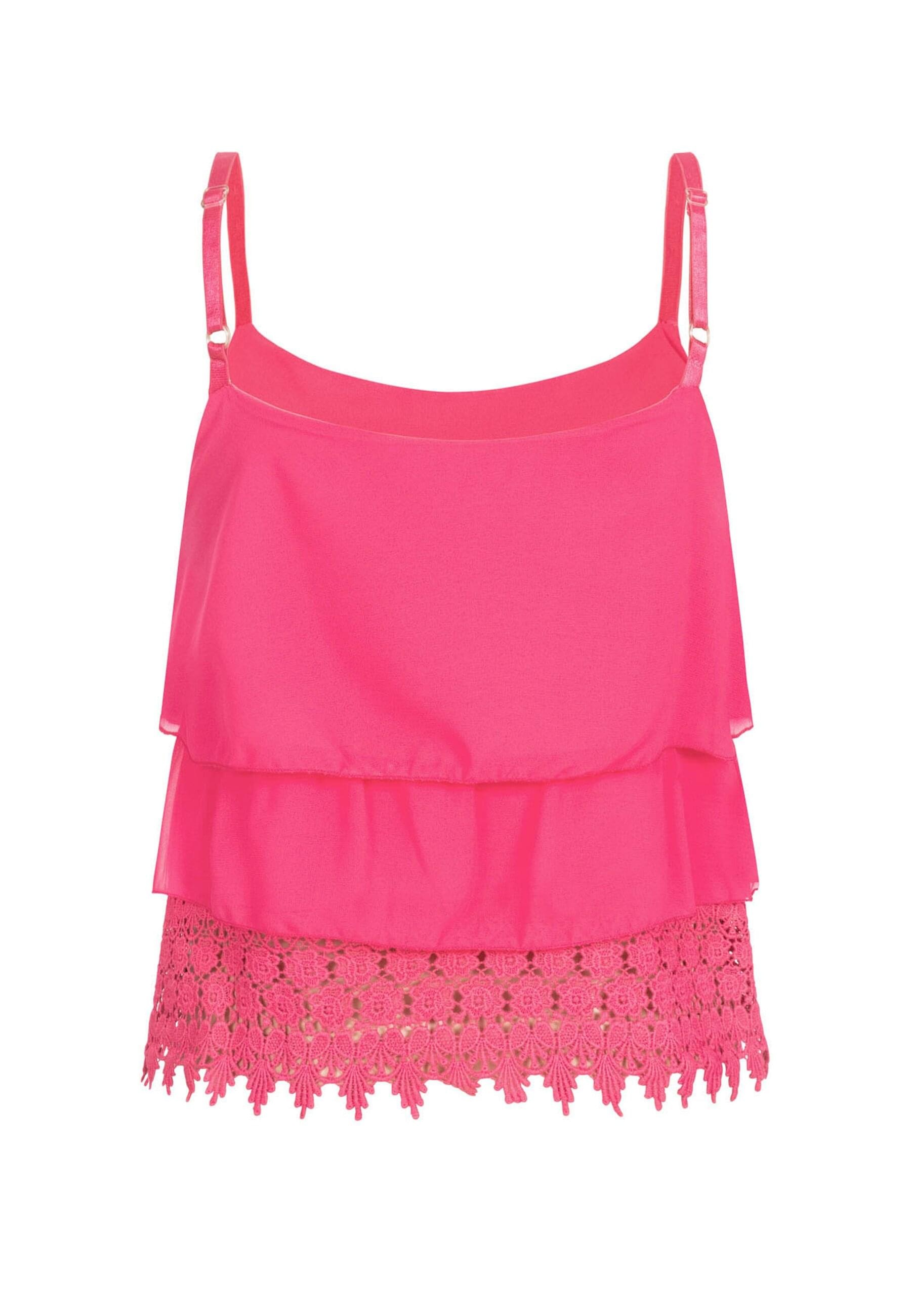 CLOUD 5IVE Muskelshirt »CLOUD 5IVE Chiffon Stufen Top mit Spitze 3-lagig«, (1 tlg.)
