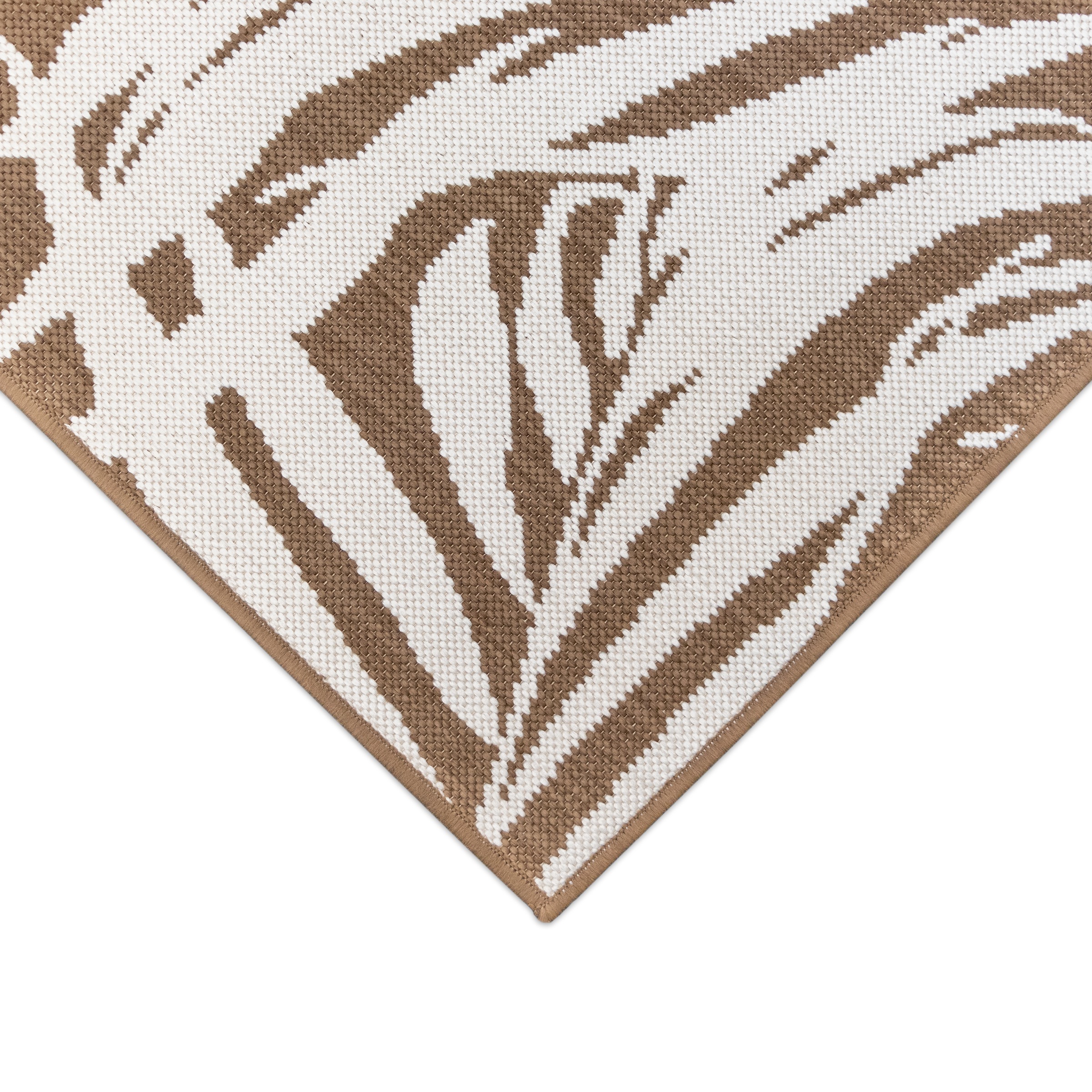 Teppich "Outdoorteppich REVERSO - Palm Tree", braun (braun,beige), B:200cm H:5mm L:280cm, Polypropylen, PRIMAFLOR-IDEEN IN TEXTIL, Teppiche, Teppich, Wendeteppich, Palmblätter, In- und Outdoor geeignet, wasserfest 3