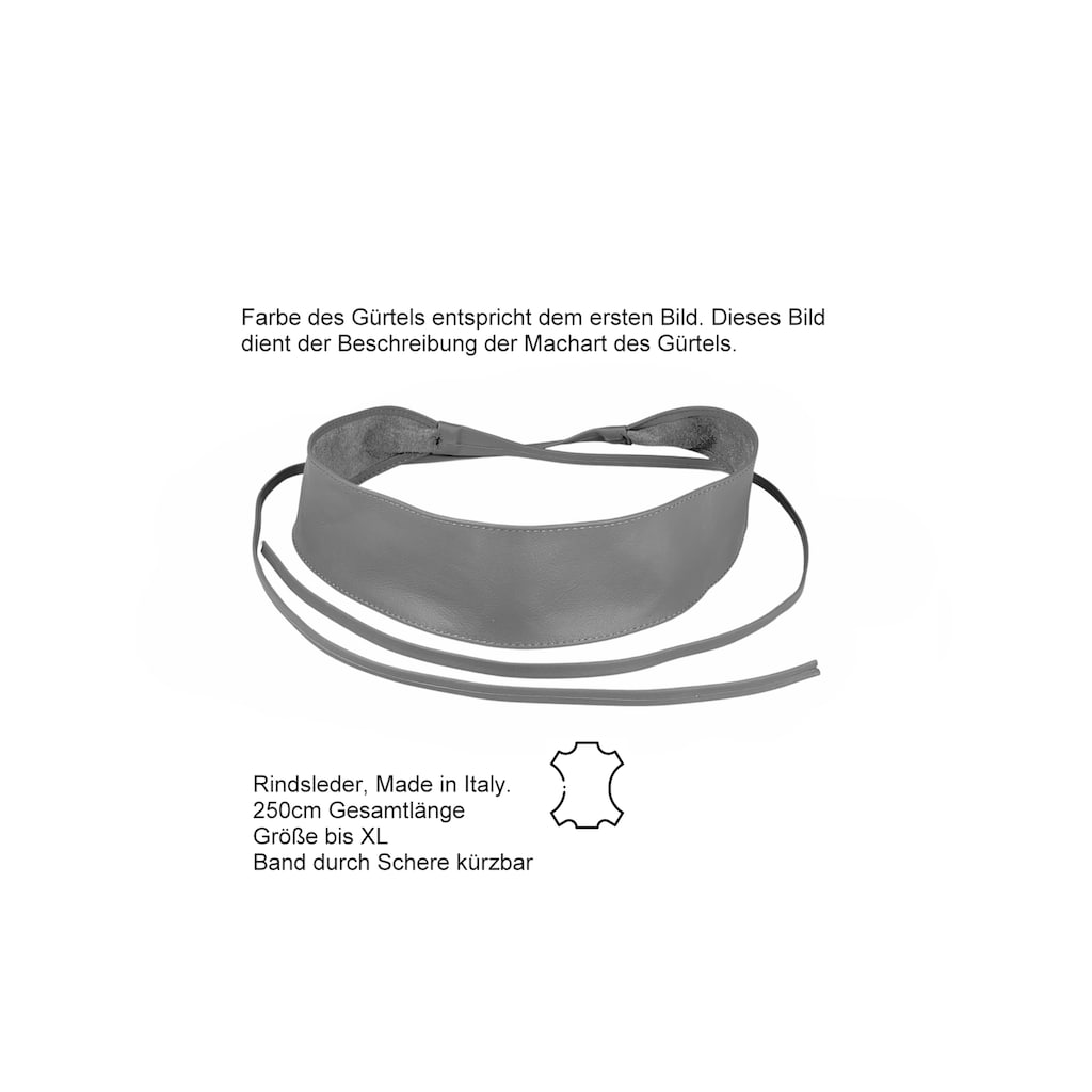 COLLEZIONE ALESSANDRO Taillengürtel »Alpha«, zum Binden, aus Rindsleder, ca. 250cm Länge