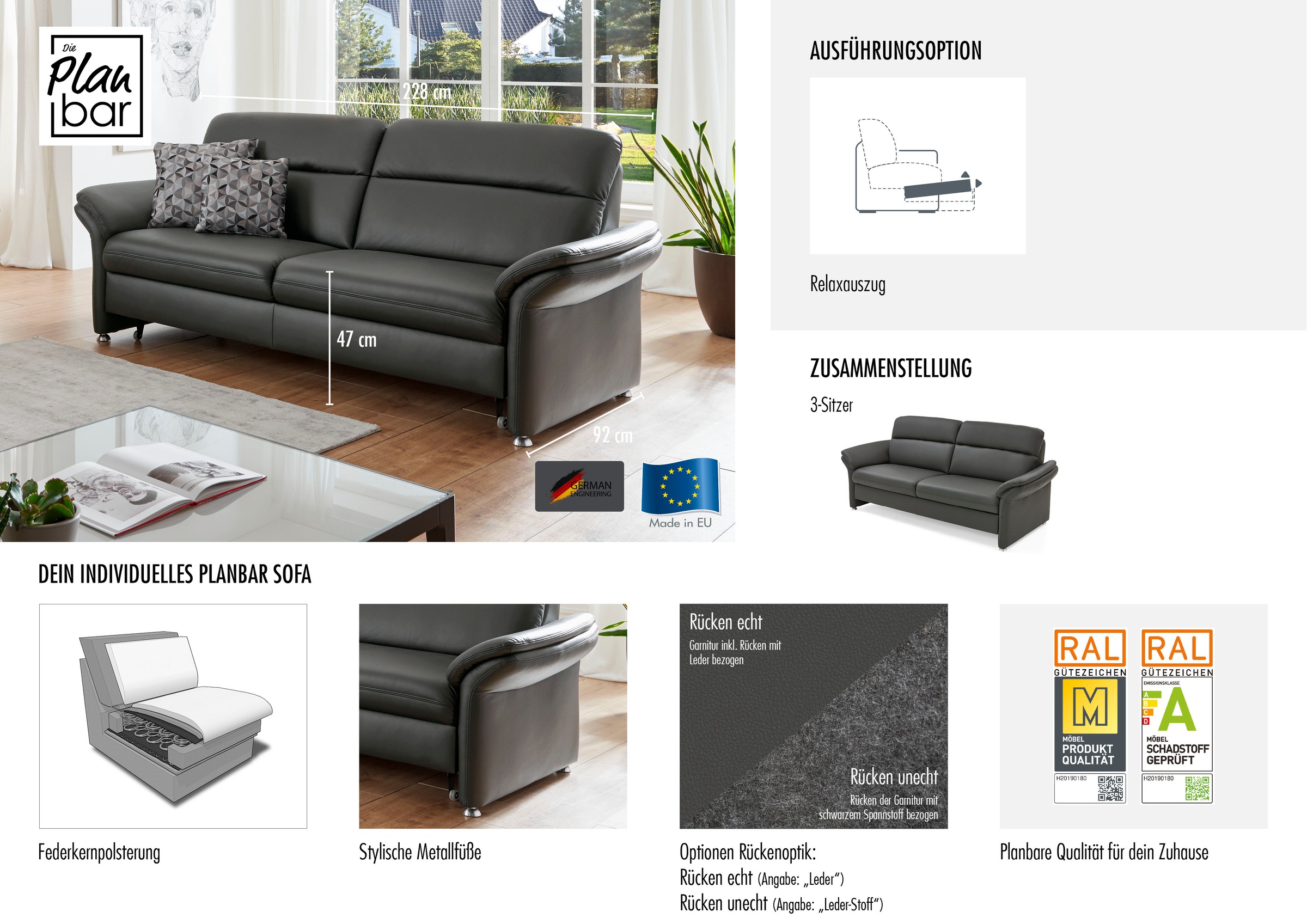 Thumbnail - Die PlanBar "PN-EM16031, ohne Kopfstützen" wahlweise mit Relaxauszug