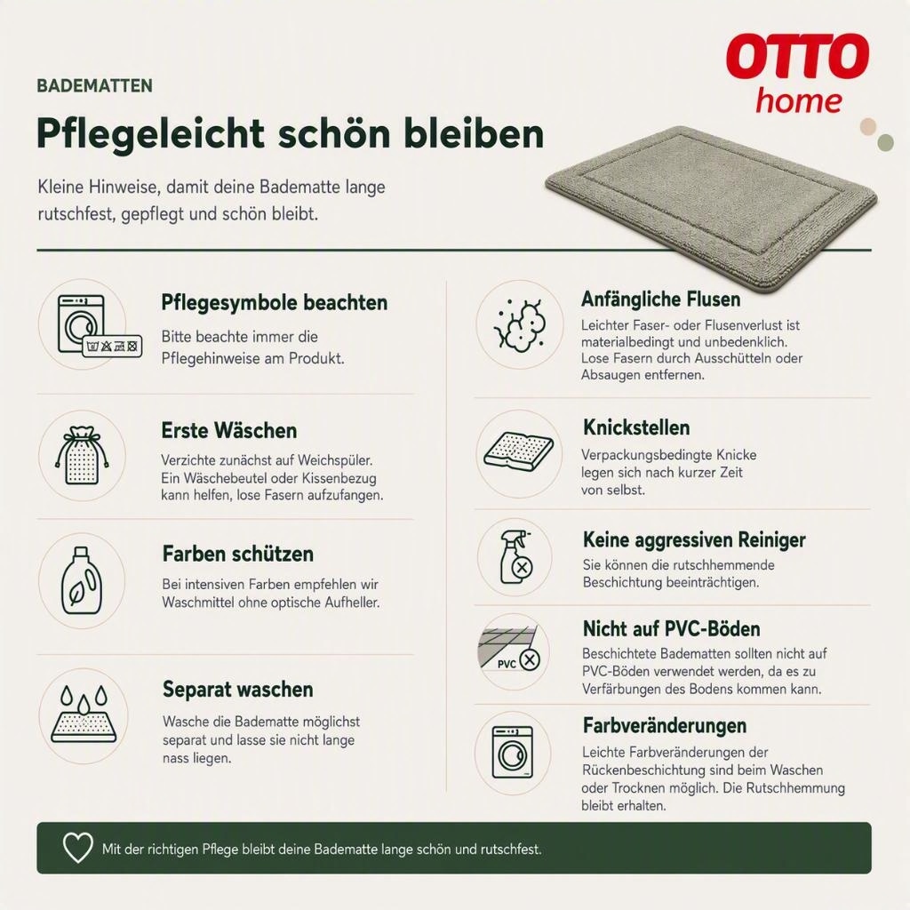 OTTO home Badematte »Rabbit Badematten, Badvorleger, Badezimmer Teppich« Höhe 30 mm rutschhemmend beschichtet fußbodenheizungsgeeignet | schnell trocknend | strapazierfähig Kaninchenfell-Haptik, Badteppich, rechteckig, rund & als 3-tlg. Set
