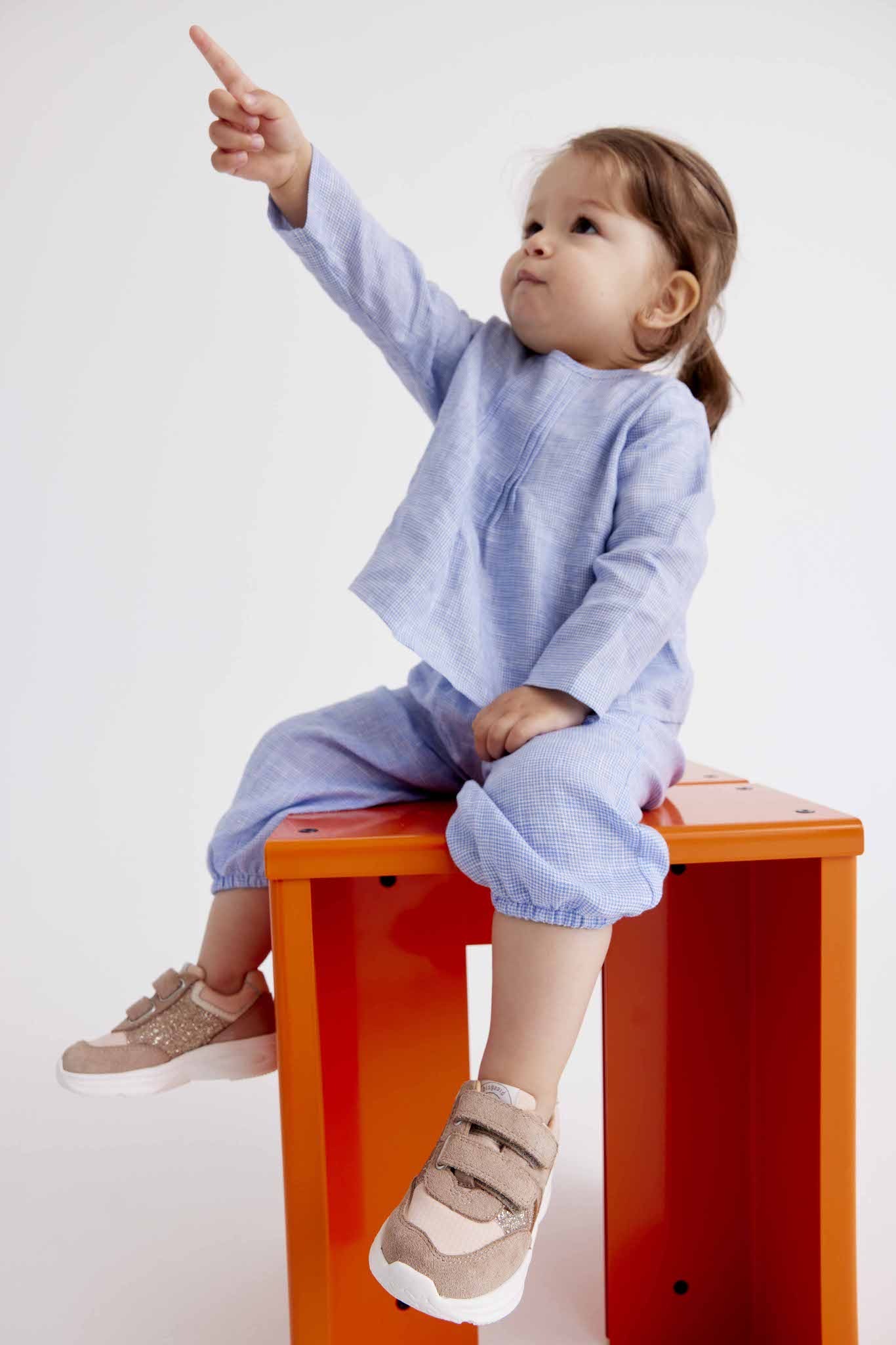 Thumbnail - Bisgaard Sneaker "yuki glitter Weite: normal", Freizeitschuh, Mädchen Schuh mit Klett, Größenschablone zum Download