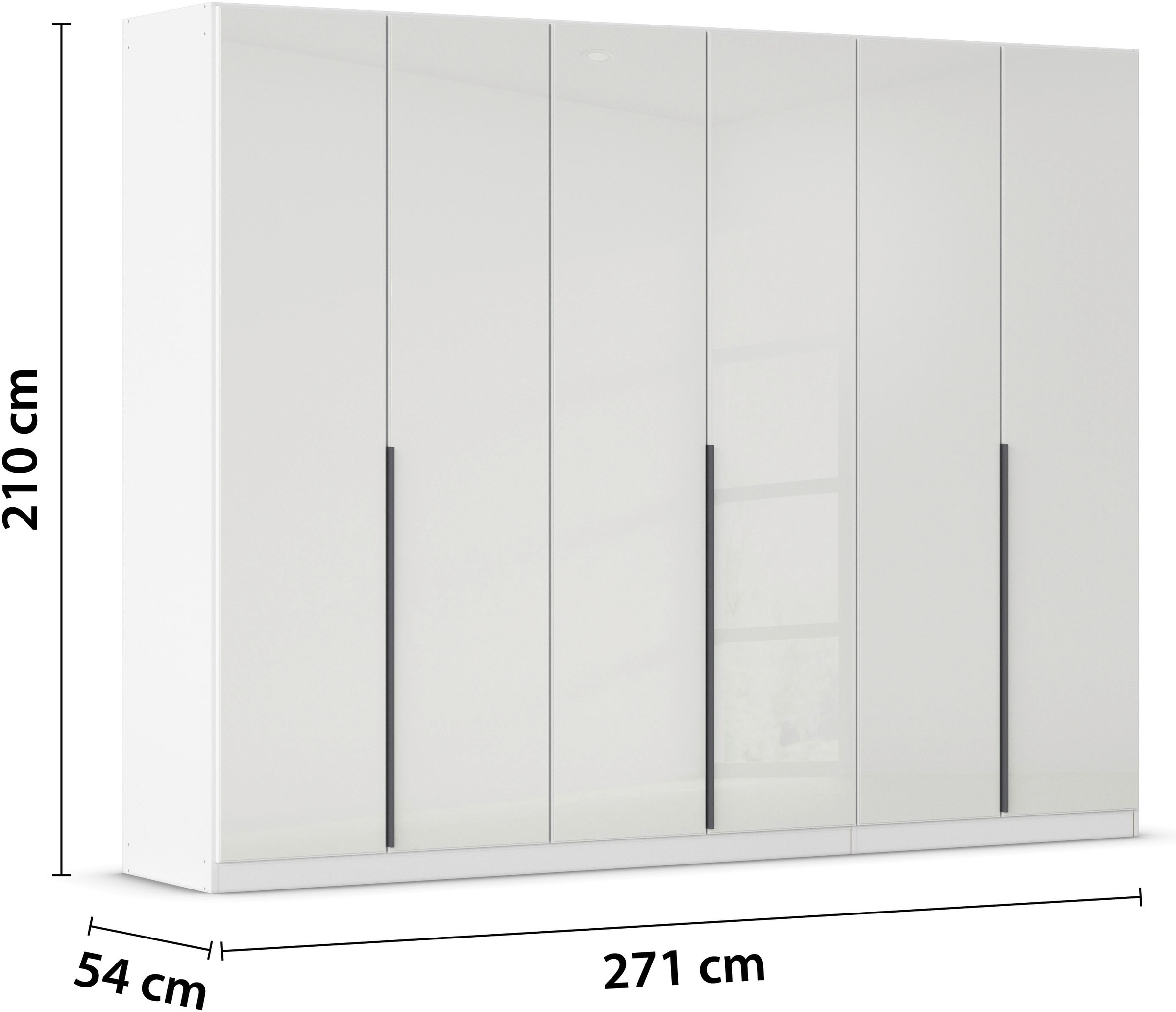 rauch Drehtürenschrank »Kleiderschrank Kleiderschränke Schrank Garderobe AGORDO mit Glasfront«, (in zwei Griff-Farben), durchdachte Innenausstattung, in 6 Breiten und 2 Höhen MADE IN GERMANY