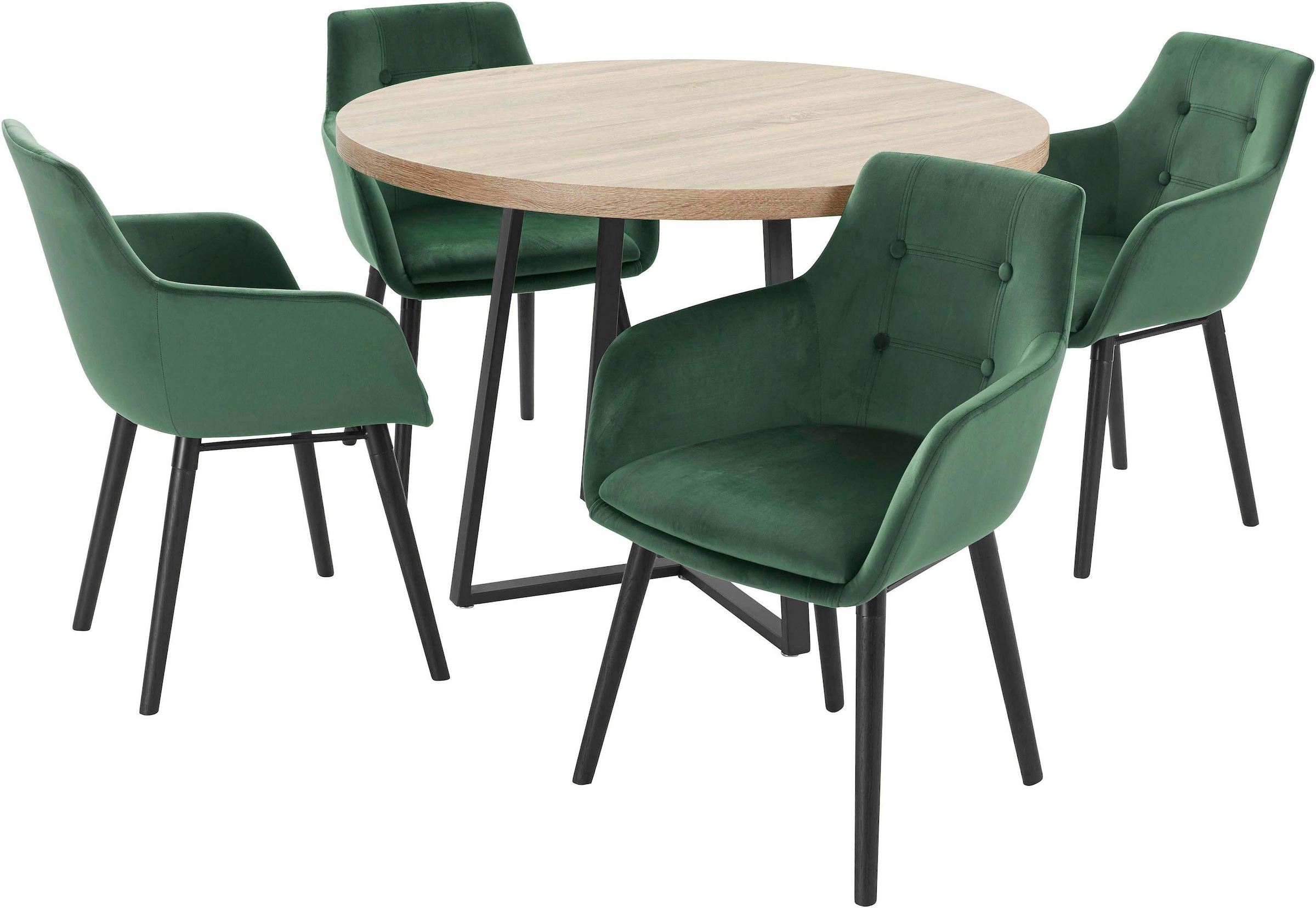 Home affaire Essgruppe 5 Stk. tlg. mit 4 Stühle günstig online kaufen