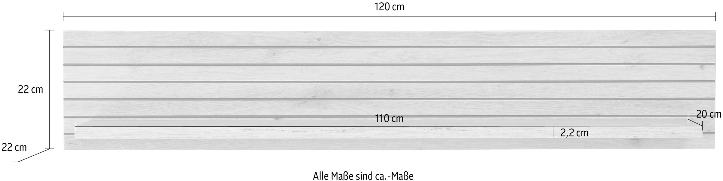 Innostyle Wandboard »Core, Wandbord Maße B/H/T 120x22x23 cm«, (1 St.), Wandbord mit 1 Boden inkl. LED Beleuchtung