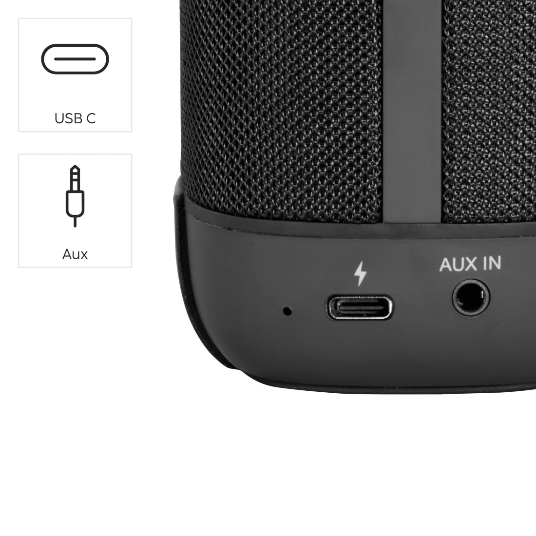 Hama Bluetooth-Lautsprecher »Bluetooth-Lautsprecher mit True-Wireless und Freisprechfunktion« ( Freisprechfunktion | Kabellos | Ladestandsanzeige | Wireless-Audio-Streaming ) True-Wireless, 12 Std. Akkulaufzeit, Freisprechen, Aux-In