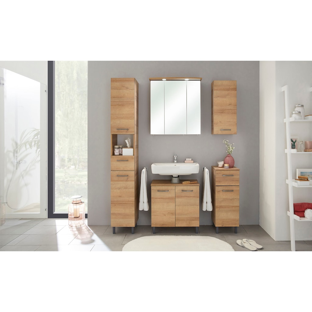 Saphir Spiegelschrank »Quickset 919 Badschrank, 3 Spiegeltüren, 6 Einlegeböden, 65 cm breit«