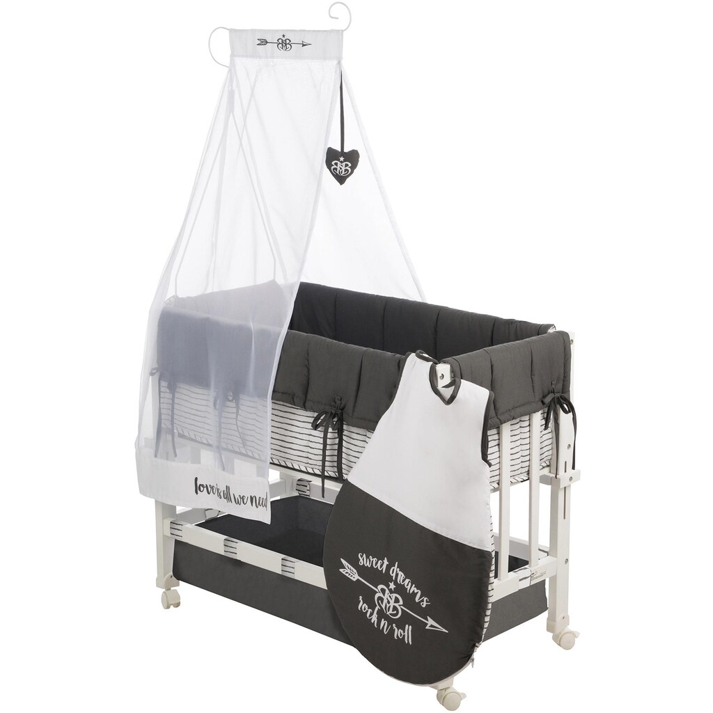 roba® Stubenbett »3in1, Rock Star Baby 3«, verwendbar als Beistellbett, Stubenwagen und Bank