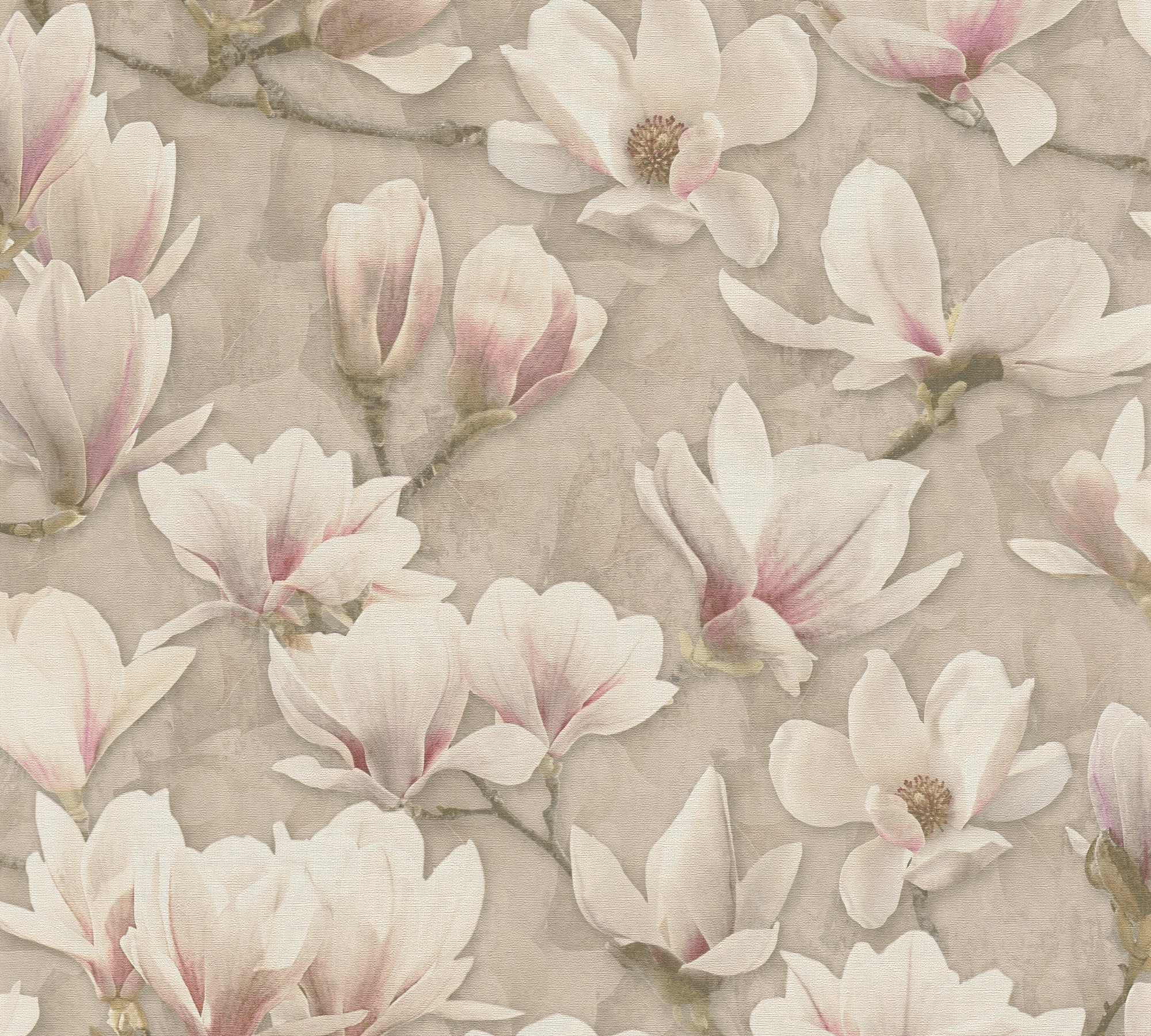 A.S. Création Vliestapete »PintWalls II Blumen-Tapete Mustertapete Magnolien Blumen«, matt, Vliestapete floral für Schlafzimmer Küche Wohnzimmer Magnolie Design