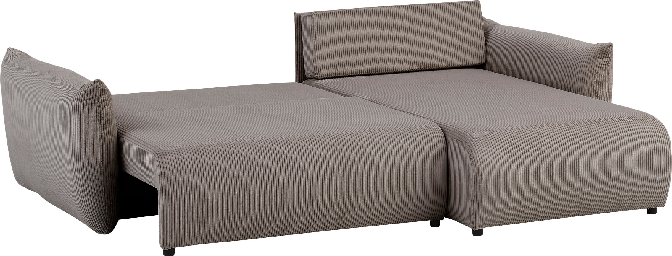 INOSIGN Ecksofa »MAVAS Schlafsofa mit Bettkasten, L-Form,«, ca.257/127cm (Liegefläche 212/145 cm), Cord, Chenille, Struktur