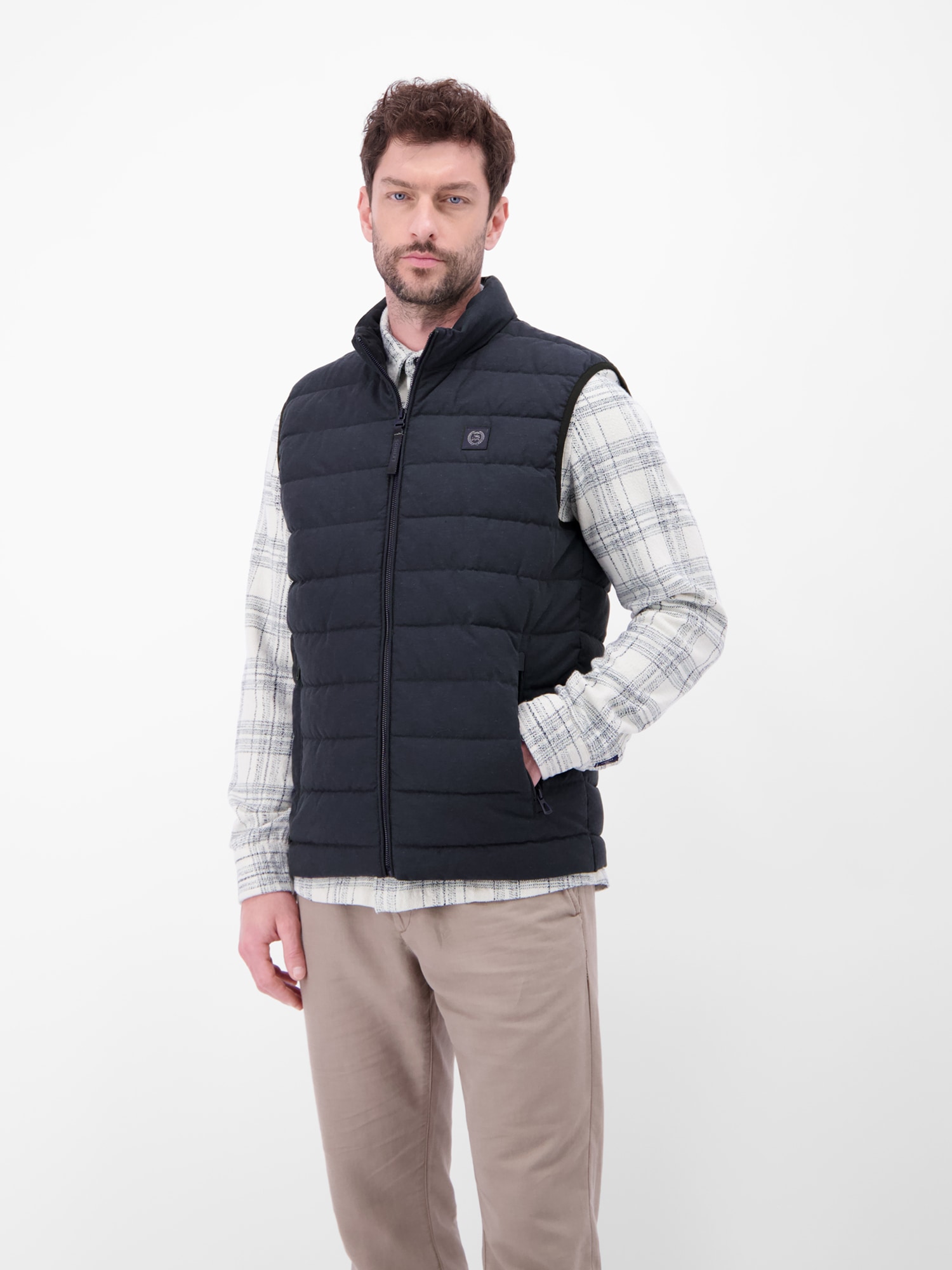 LERROS Steppweste "LERROS Steppweste aus Baumwolle und Leinen, gefüttert" günstig online kaufen