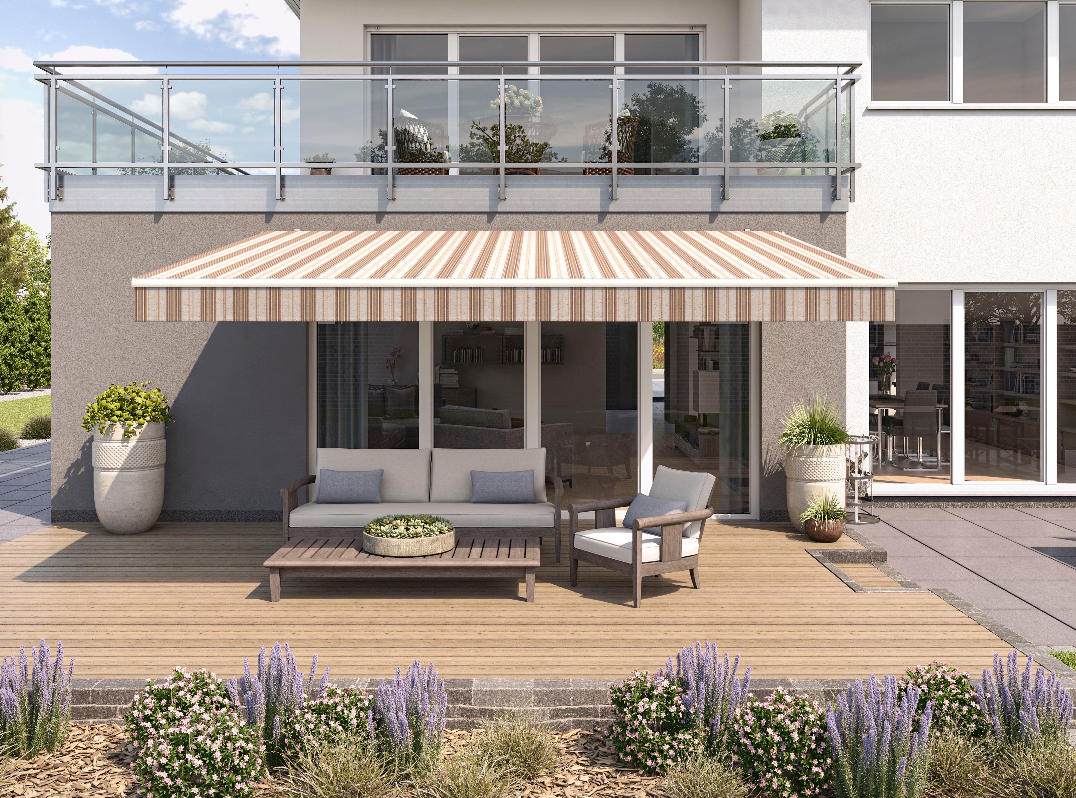 Thumbnail - Wismar Gelenkarmmarkise Breite 450 cm, in versch. Ausfällen und Dessins