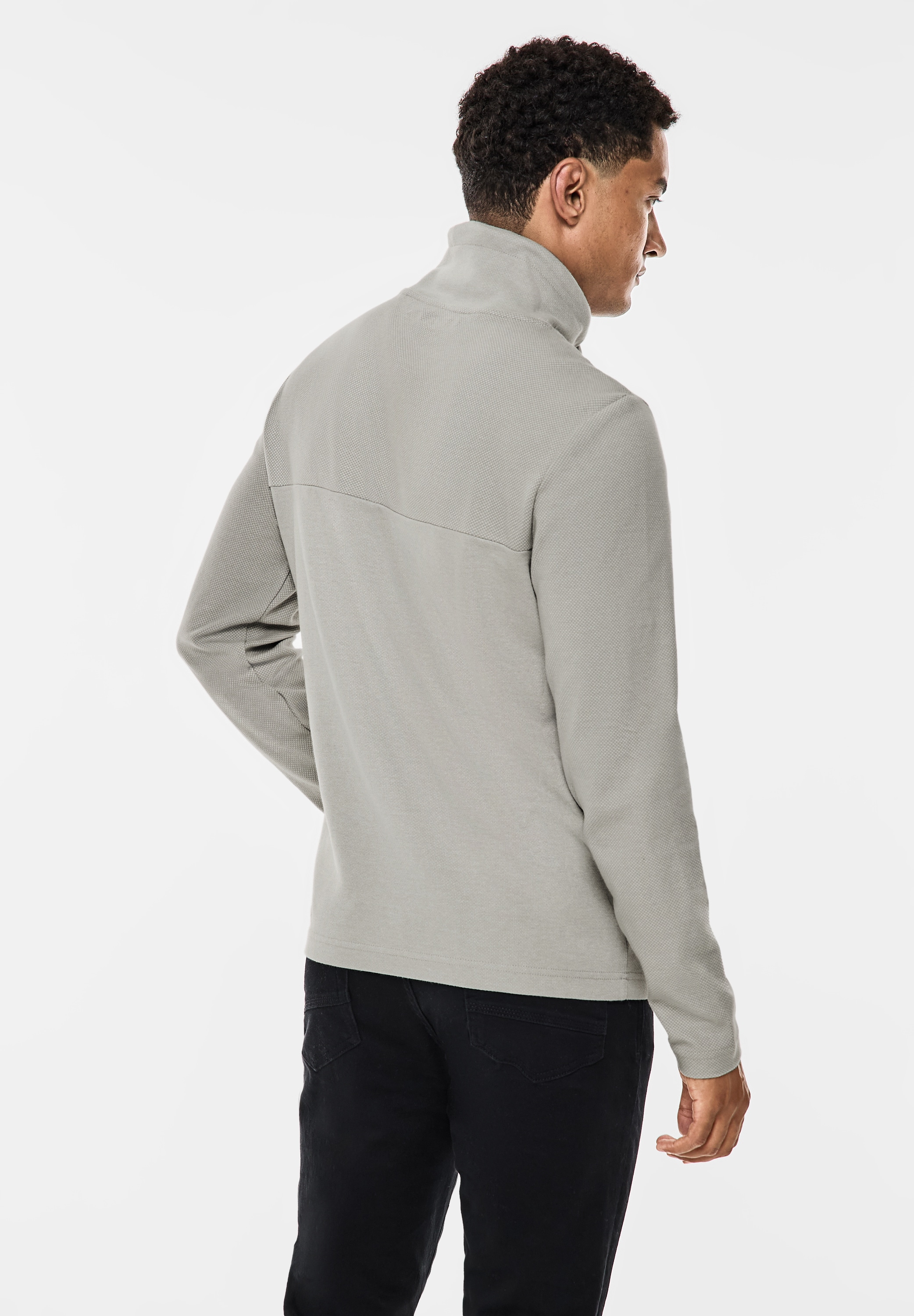 STREET ONE MEN Sweatshirt, mit Schalkragen
