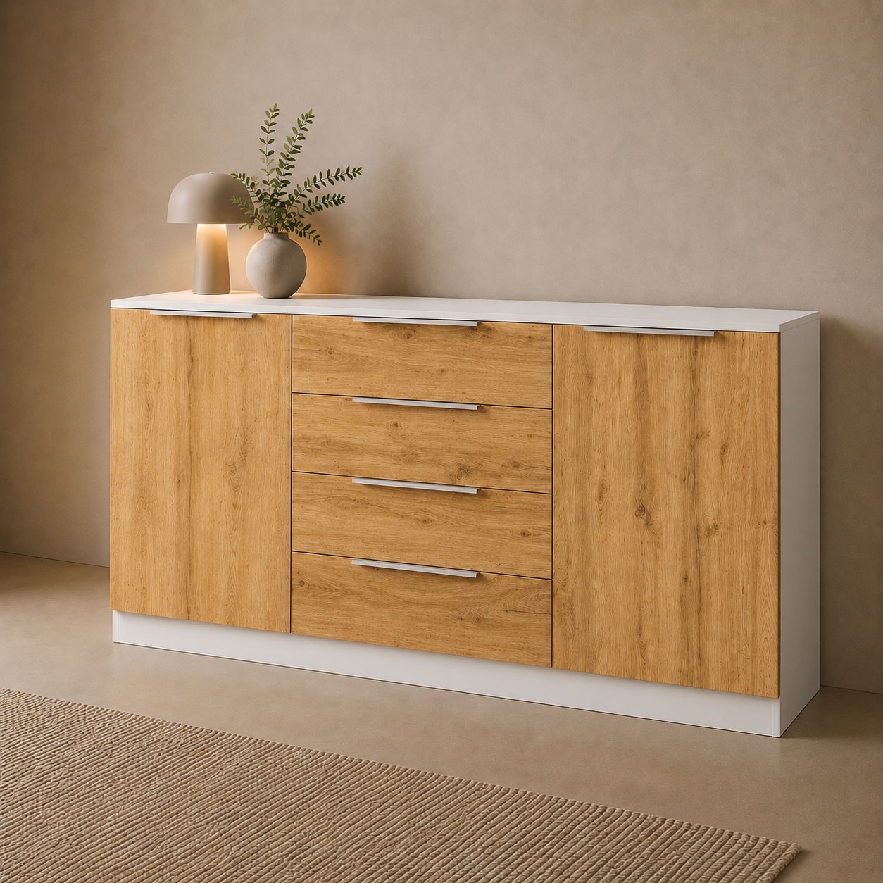 borchardt Möbel Kommode "Oliva, Kommode mit Metallgriffen" mit 4 Schubkästen