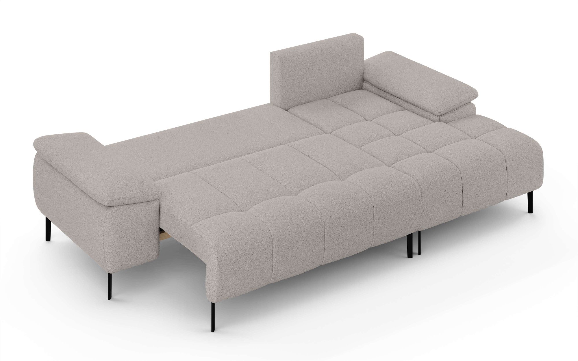 INOSIGN Ecksofa »DROMARA Schlafsofa mit Bettkasten, Maße: B/T/H 277/141/91 cm«, L-Form mit Recamiere rechts/links bestellbar, Wellenunterfederung