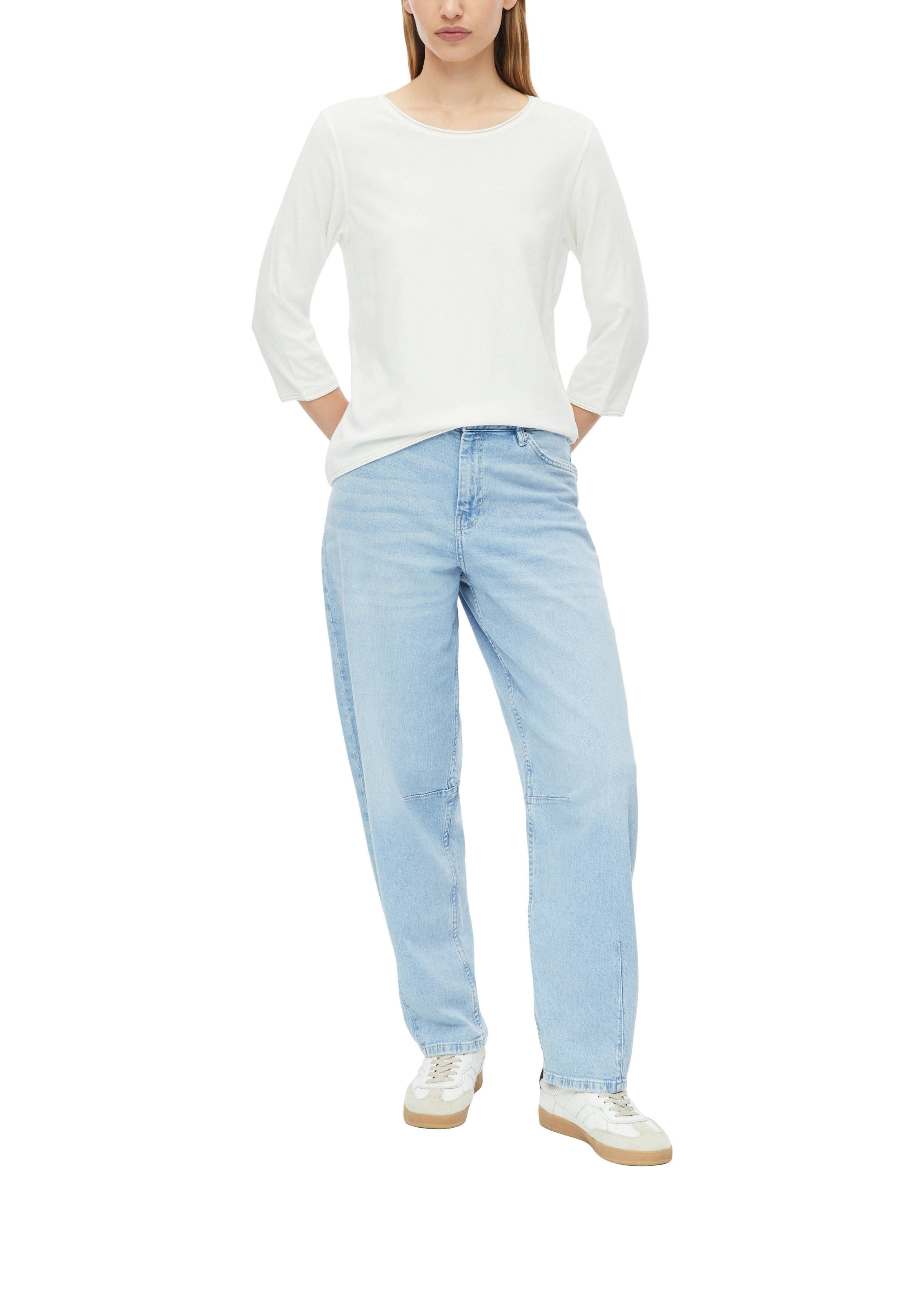 s.Oliver Rundhalsshirt 7/8-Arm Sommershirt mit Rundhals