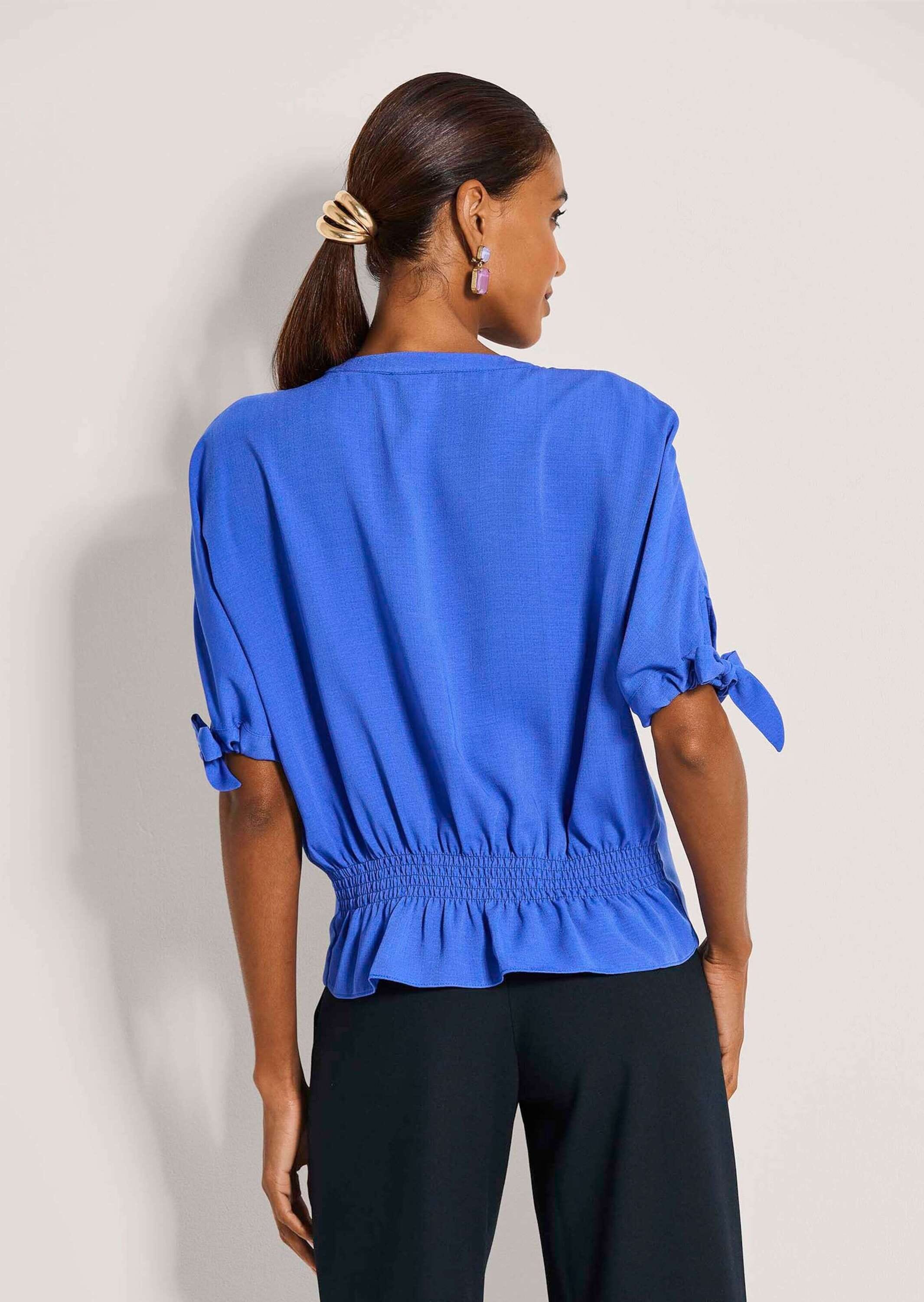 MADELEINE Kurzarmbluse »Blusenshirt Luftige Sommerbluse mit Fledermausärmeln«