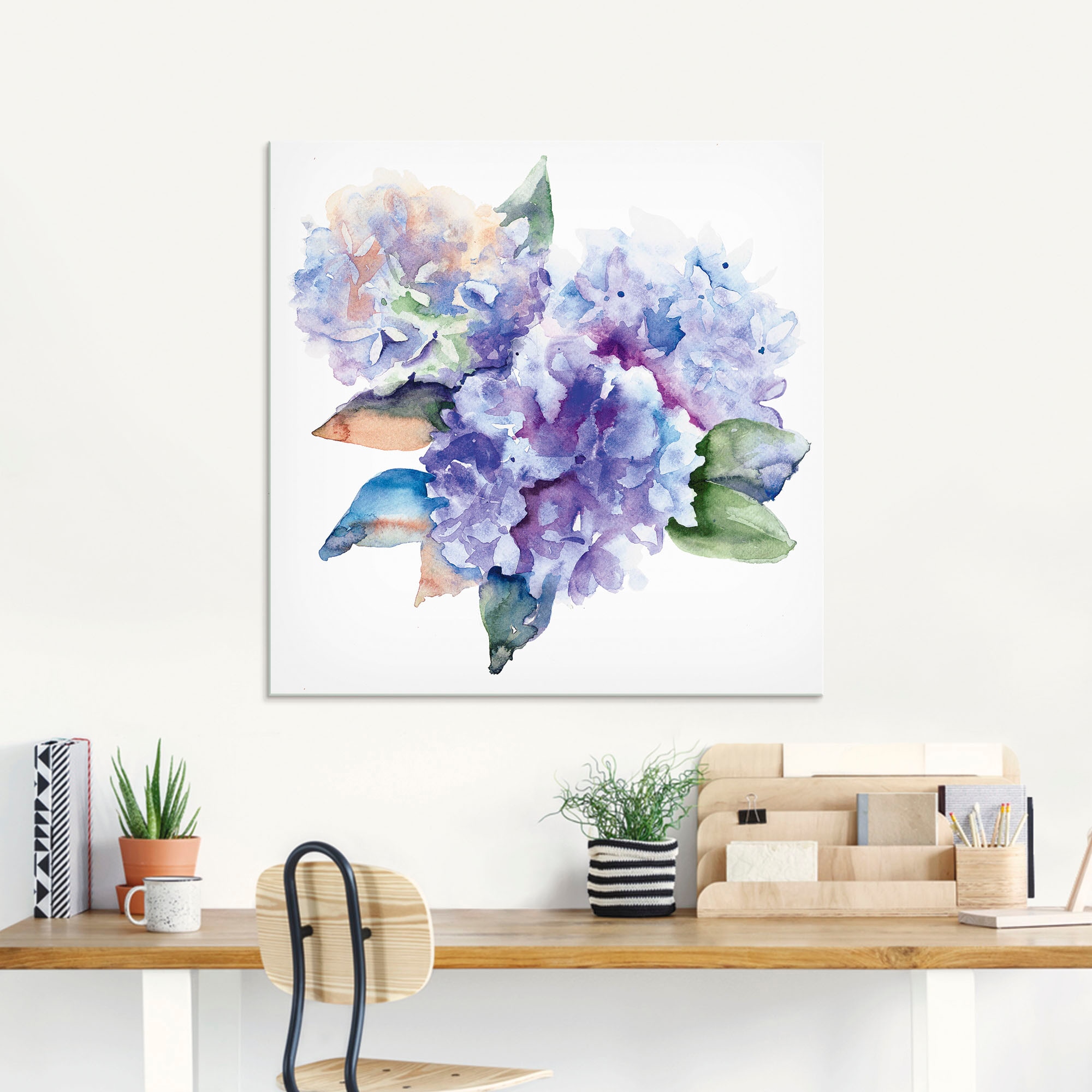 Artland Glasbild »Hortensien«, Blumen, (1 St.), in verschiedenen Größen