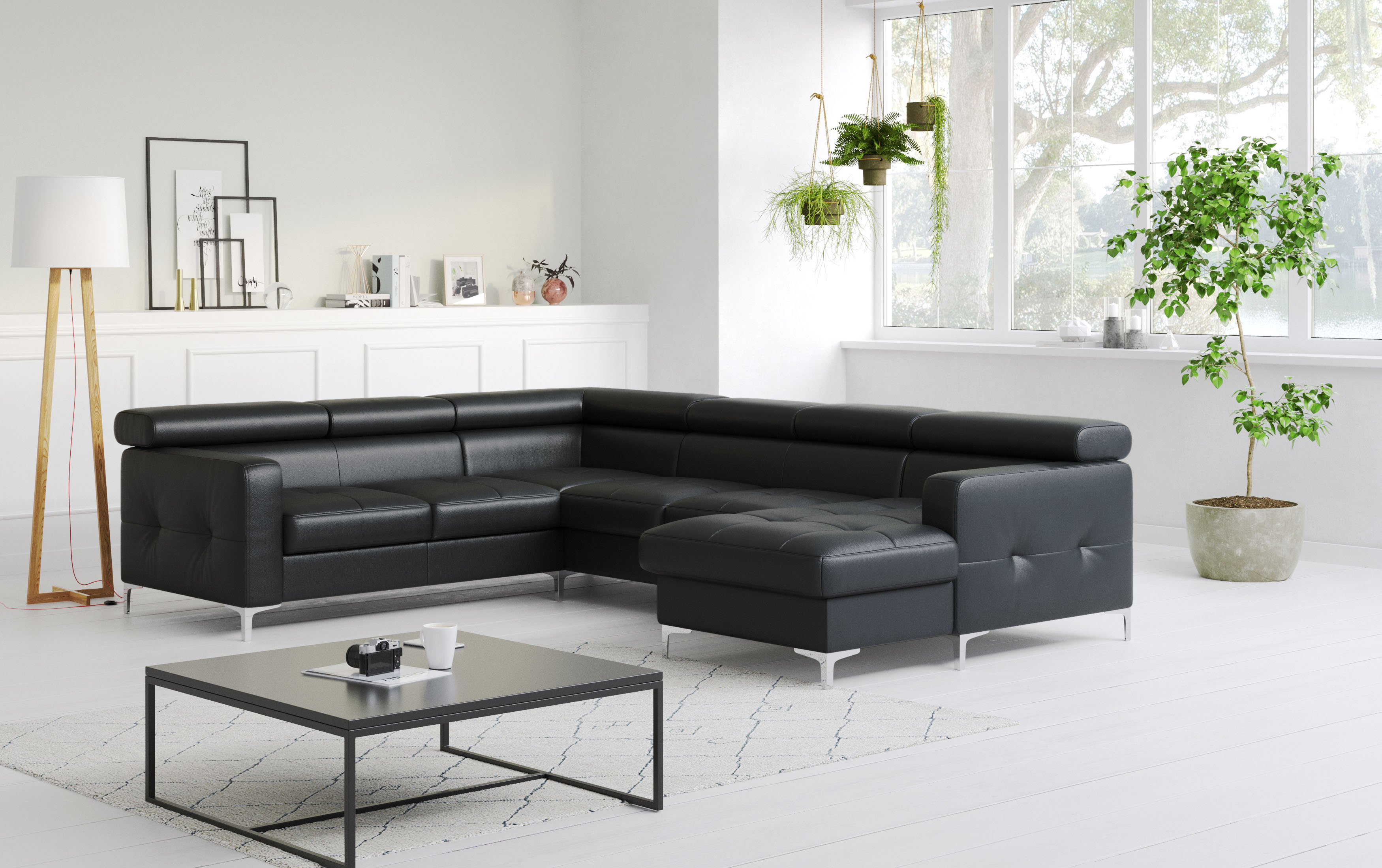COTTA Wohnlandschaft "Sammy U-Form, B: 304 cm" Kopfteilverstellung, optional Schlaffunktion & Bettkasten