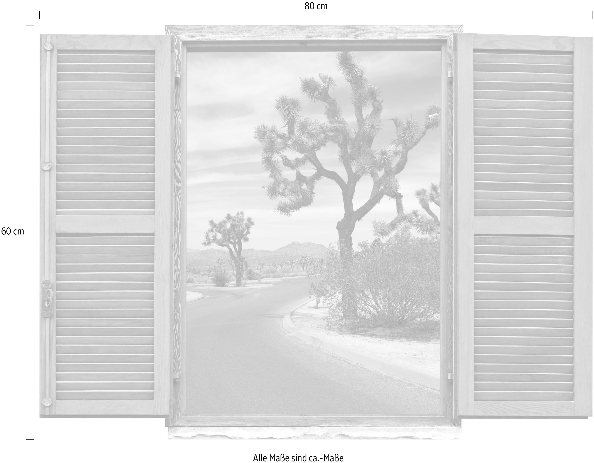 queence Wandtattoo »Straße durch Wüste«, (1 St.), Wandsticker, Wandbild, selbstklebend, 3D, Fenster