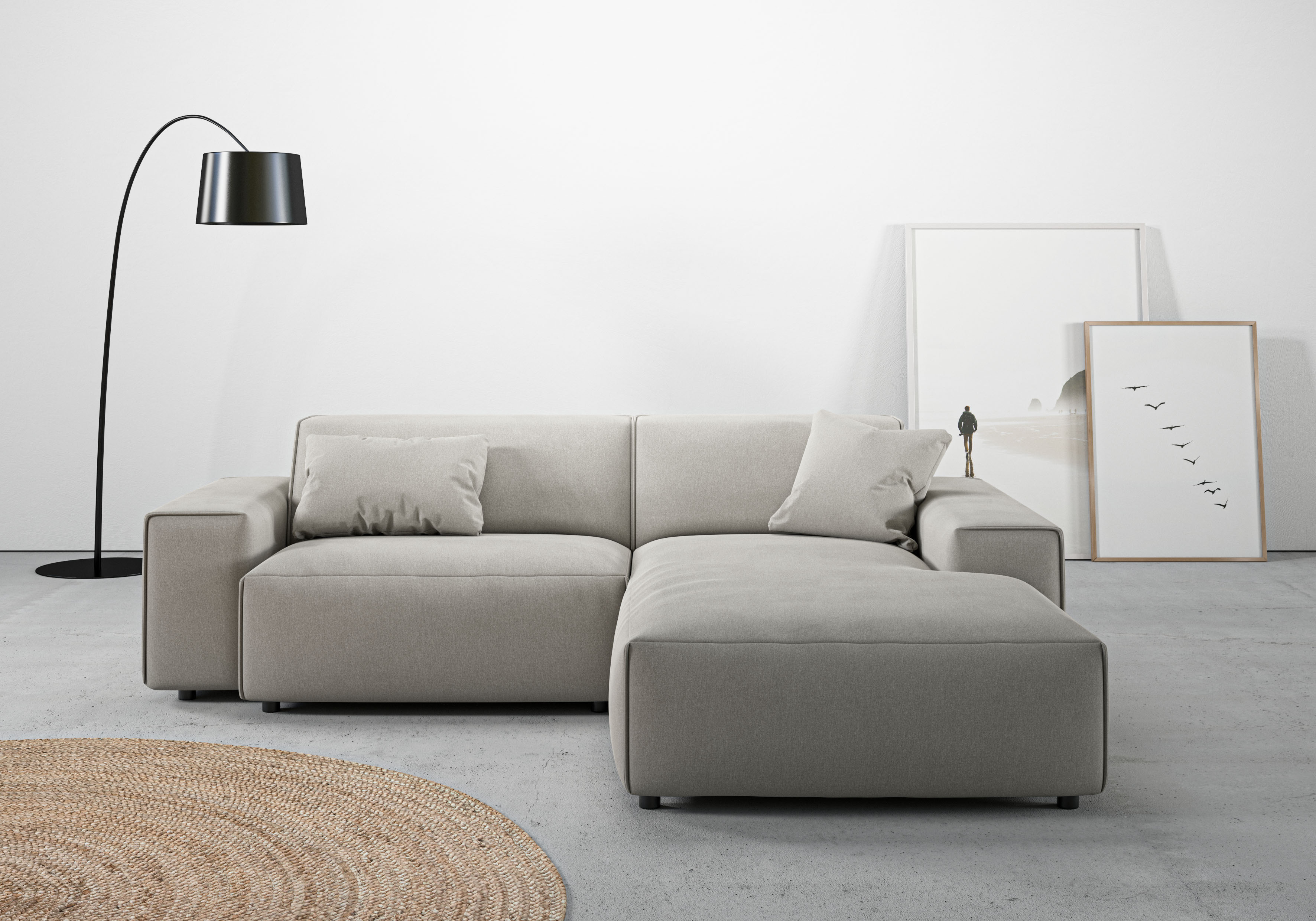 Home affaire Ecksofa "Glimminge L-Form auch in Breitcord, Feincord + Easy care-Bezug," Breite 234, Zierkissen