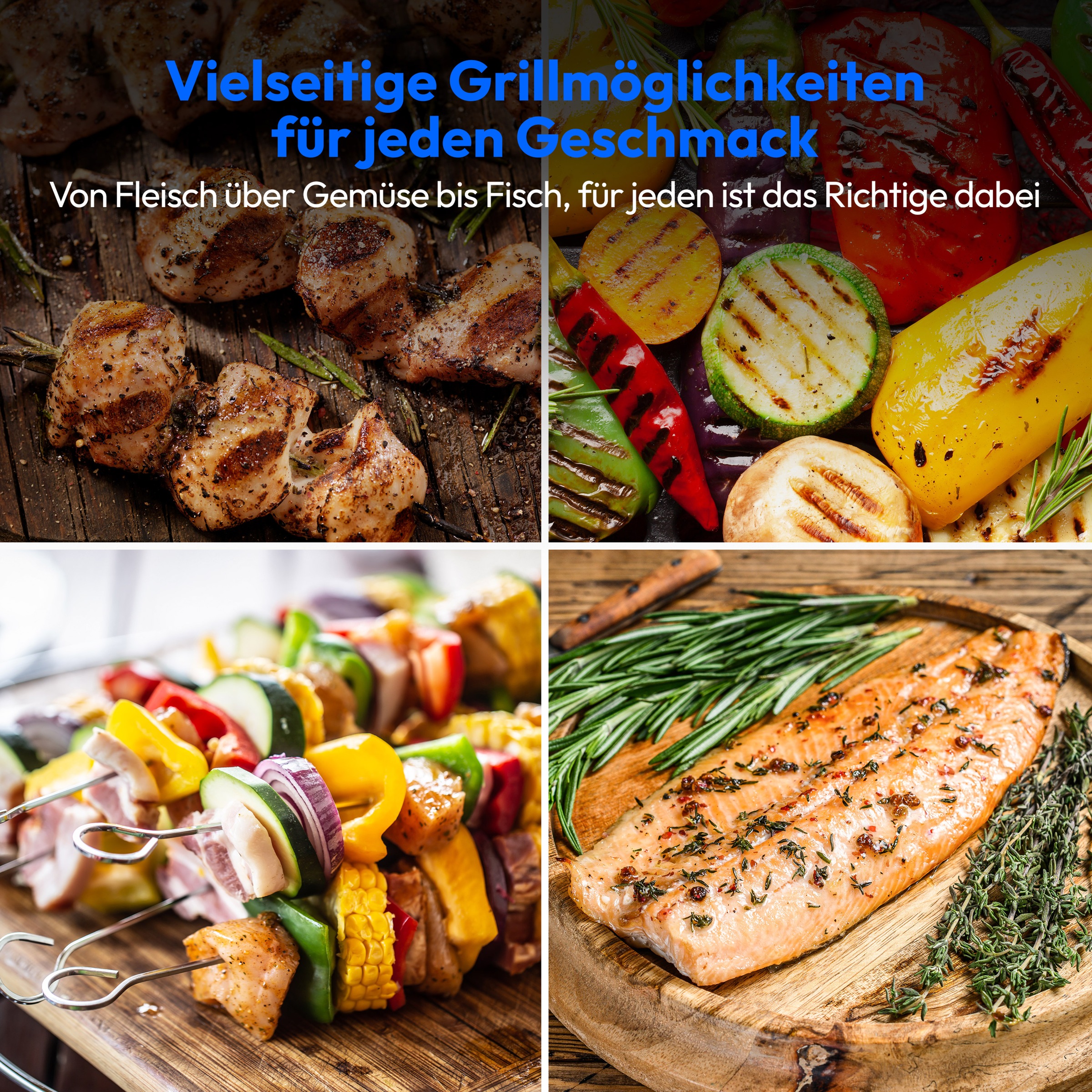 Medion® Tischgrill »MD12027, mit Dual-Zonen-System, 2,400 Watt, 2 abnehmbare Platten«, 2400 W, bis max. 240 °C, PFAS Frei, LED-Statusanzeige, IPX4-Schutz