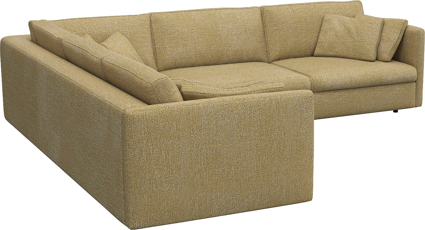 FLEXLUX Ecksofa »Lovane, elegant und zeitlos, bequem, L-Form«, Weich & anschmiegsam, große Sitztiefe auf Kaltschaum, Dekokissen inkl.