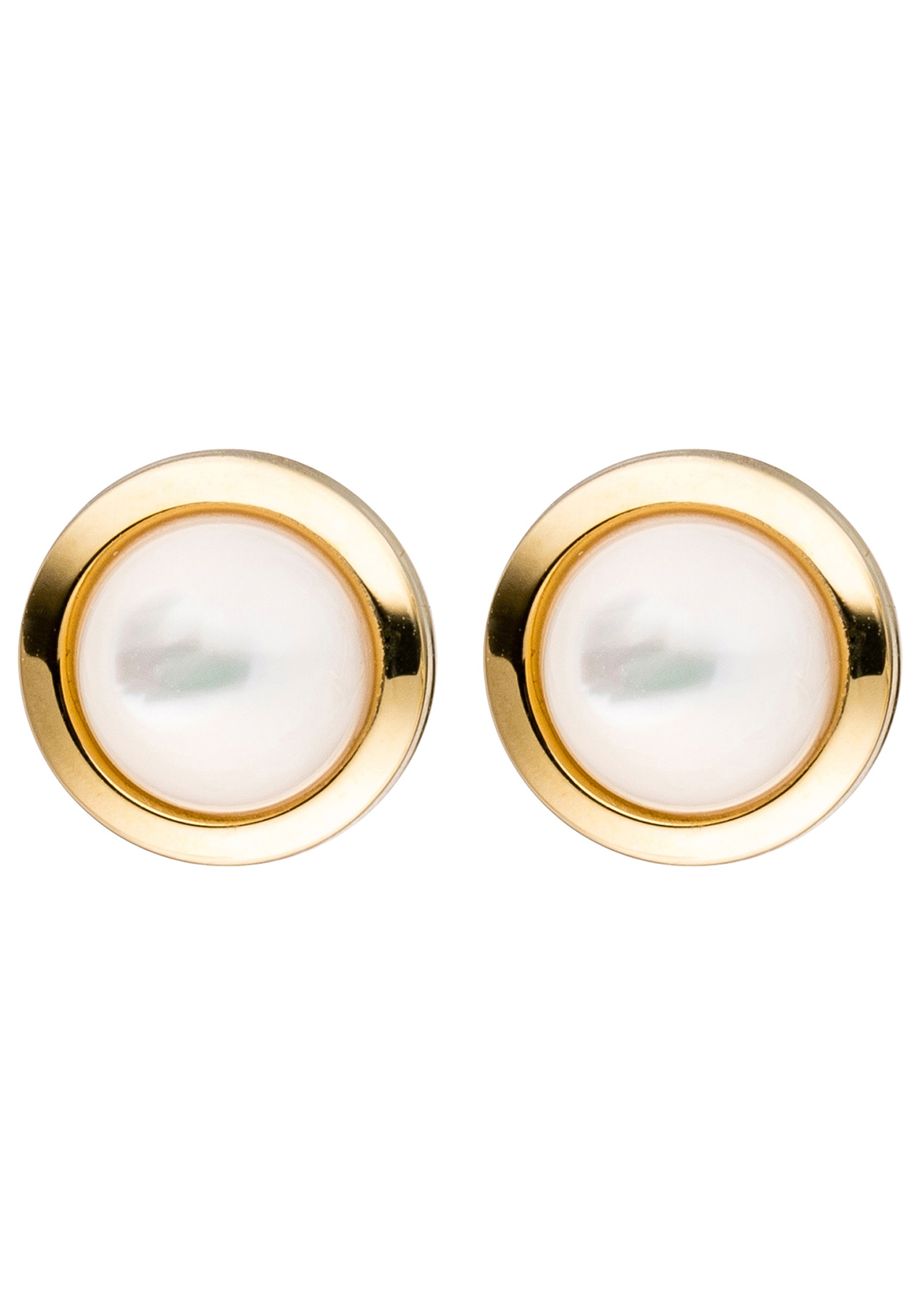 JOBO Paar Ohrstecker »Ohrringe Goldohrringe rund 8 mm« 333 Gold mit Perlmutt