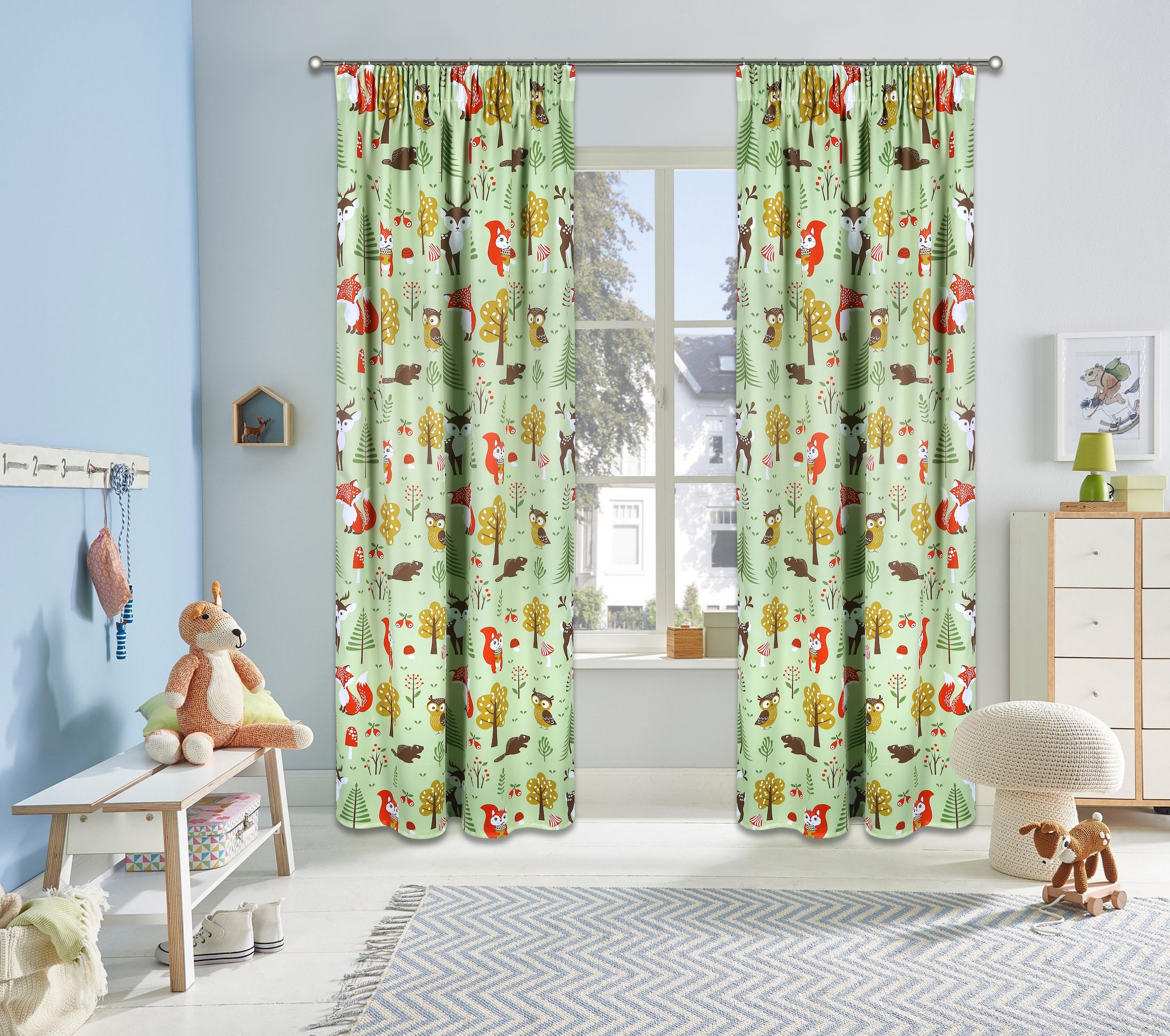 OTTO home Verdunkelungsvorhang "Waldtiere" Multifunktionsband 1 Stk. tlg. b günstig online kaufen