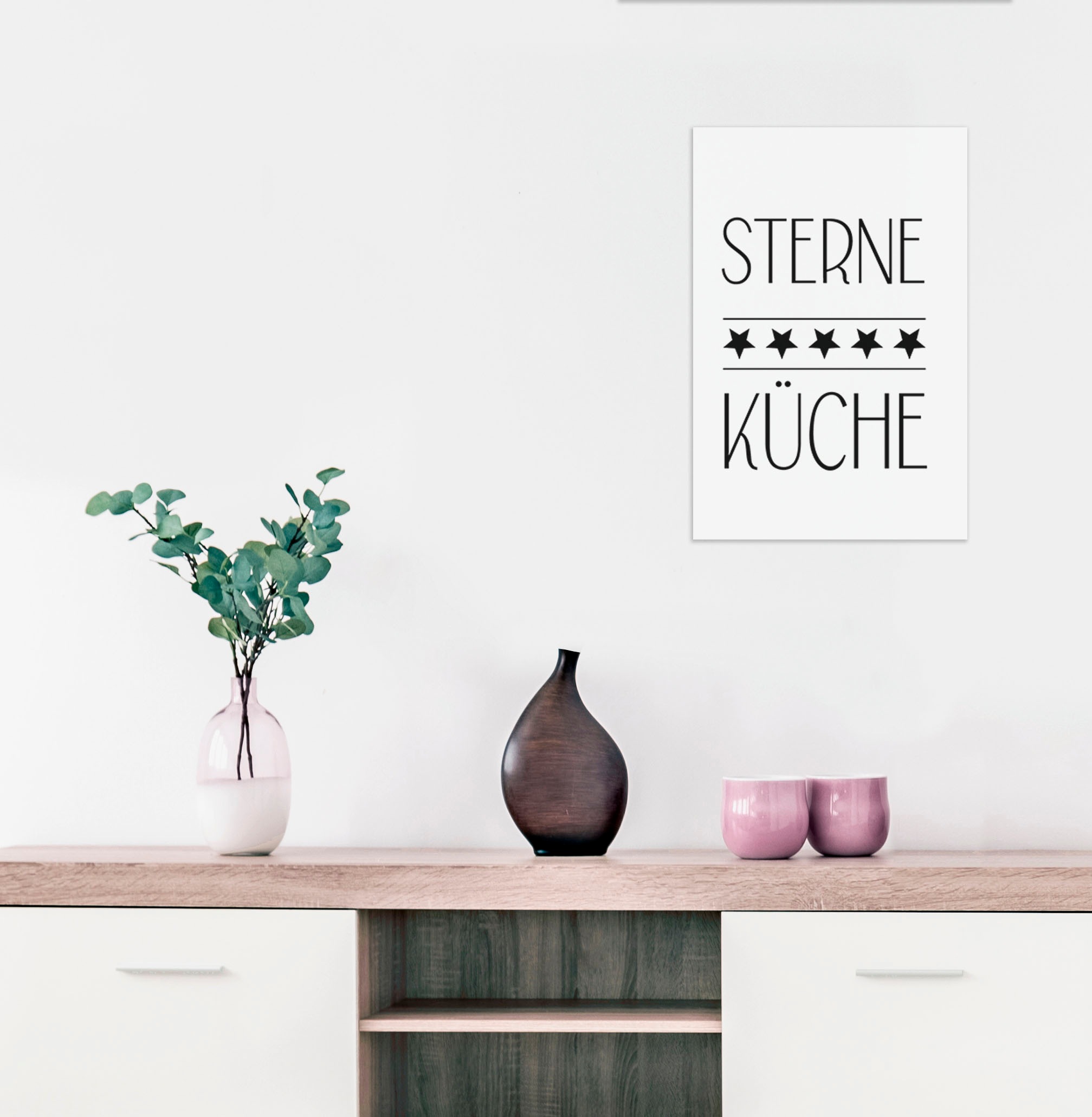 Wanddekoobjekt QUEENCE "5 STERNE KÜCHE", schwarz, B:30cm H:45cm T:0,1cm, Stahl, Wanddekoobjekte, Stahlschild, Blechschild, Spruch, Witzig, Wanddeko, retro, 20x30cm 2